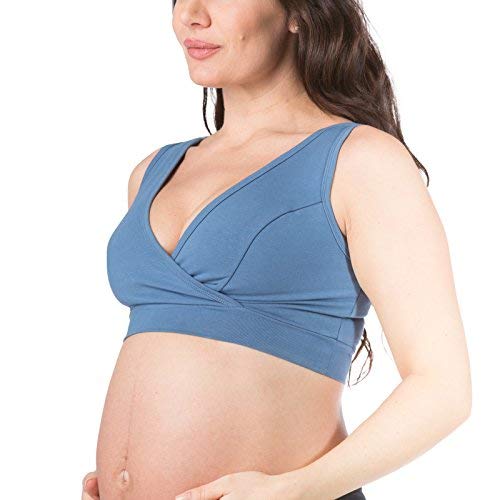 Fishers Finery Women's Wireless Maternity Nursing Bra - Comfortable & Supportive for Breastfeeding Mothers | Includes Nursing Pad Set Option | Perfect for Pregnancy, Postpartum & Daily Wear