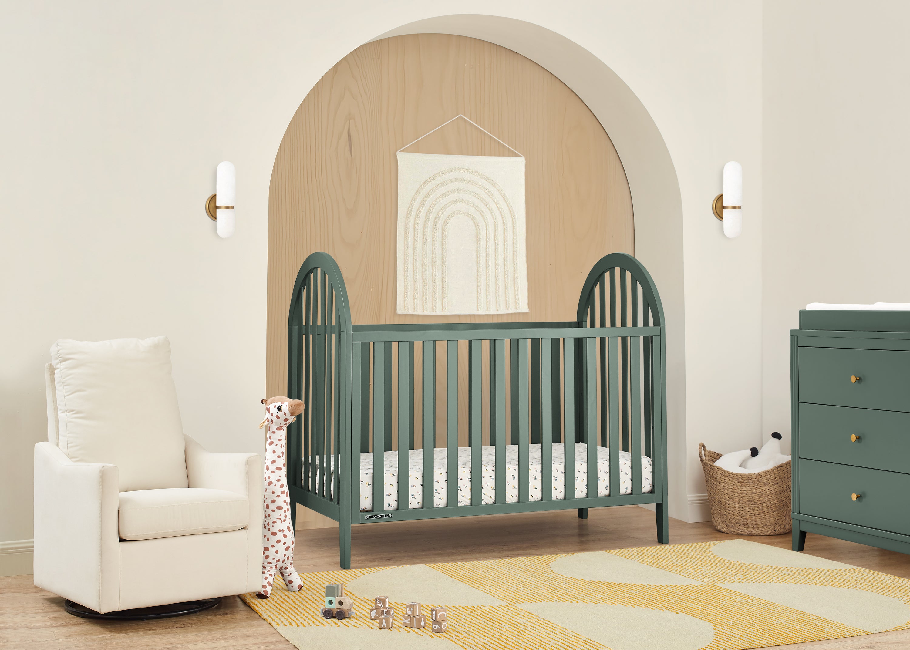 Milano 4-in-1 Convertible Baby Crib - Toddler Bed, Daybed & Full-Size Bed - Nursery Furniture for Boys & Girls - Perfect for Newborn to Teen Years