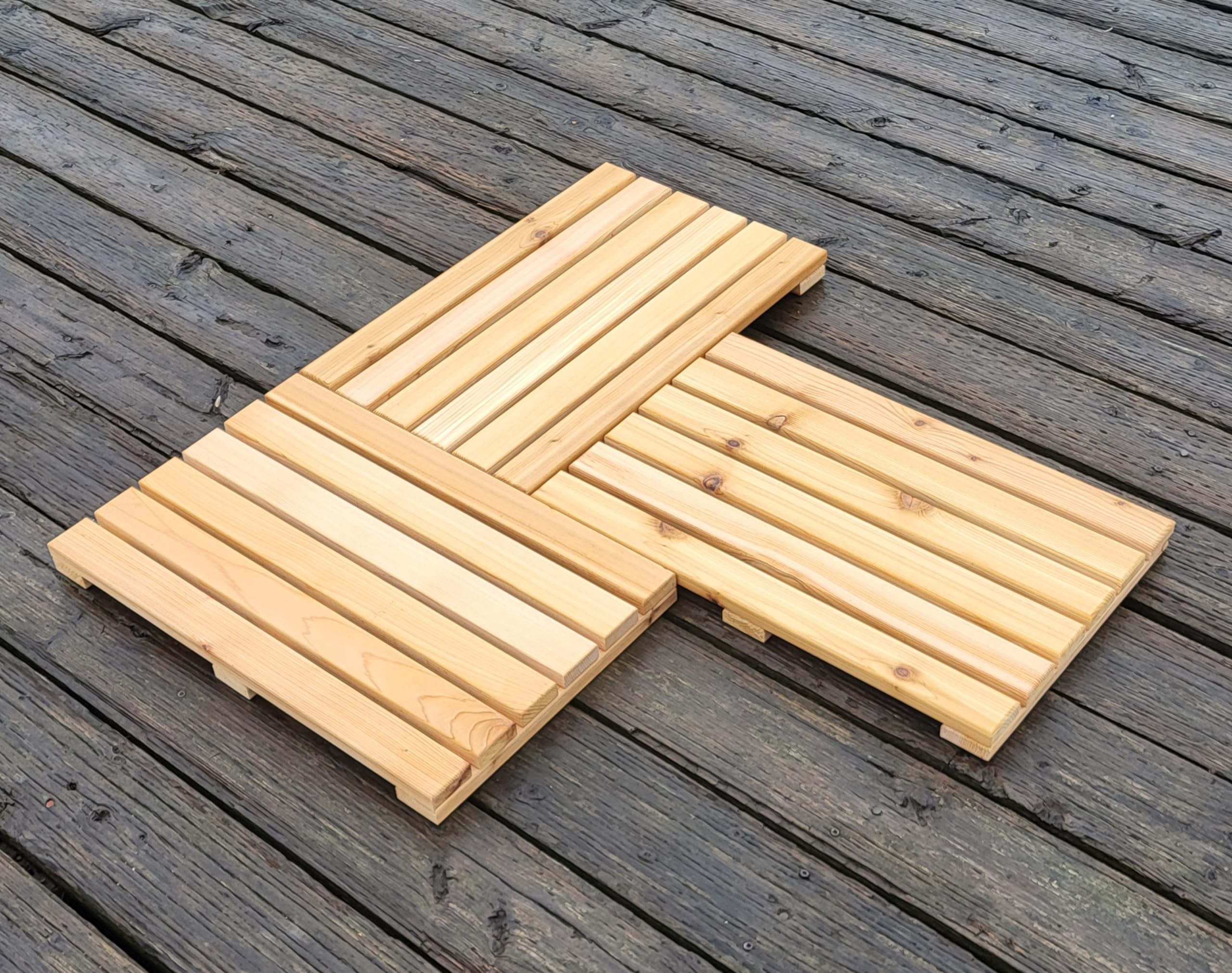 Premium Western Red Cedar Wooden Bath Mat - Natural Shower Floor Panel for Sauna, Hot Tub, Spa, RV & Outdoor Showers - 22.5