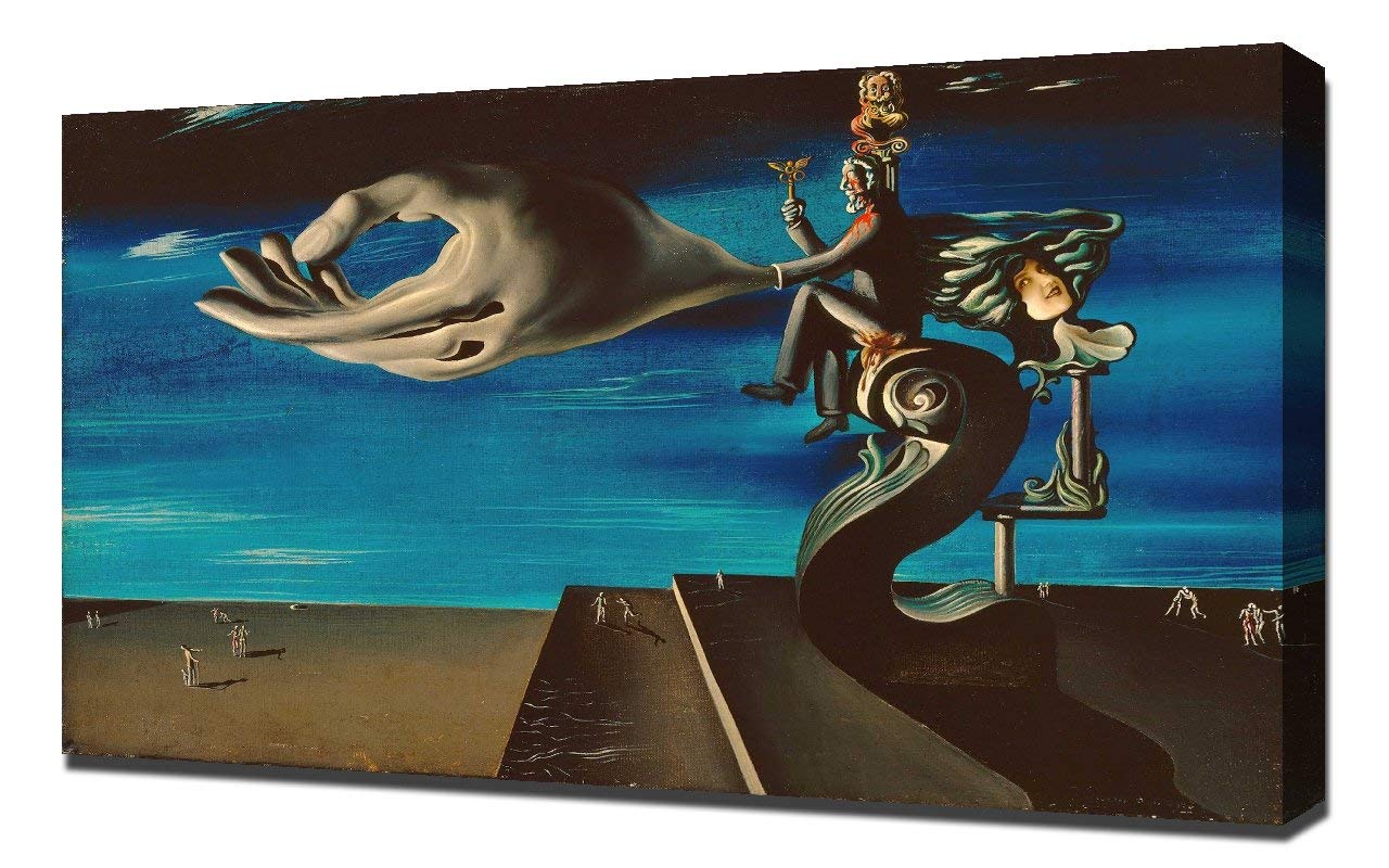 Salvador Dali 1930 The Hand The Remorse of Conscience Canvas Art Print - Wall Decor - Stretched Canvas Wrap - Famous Surrealist Painting Reproduction for Living Room, Bedroom & Office