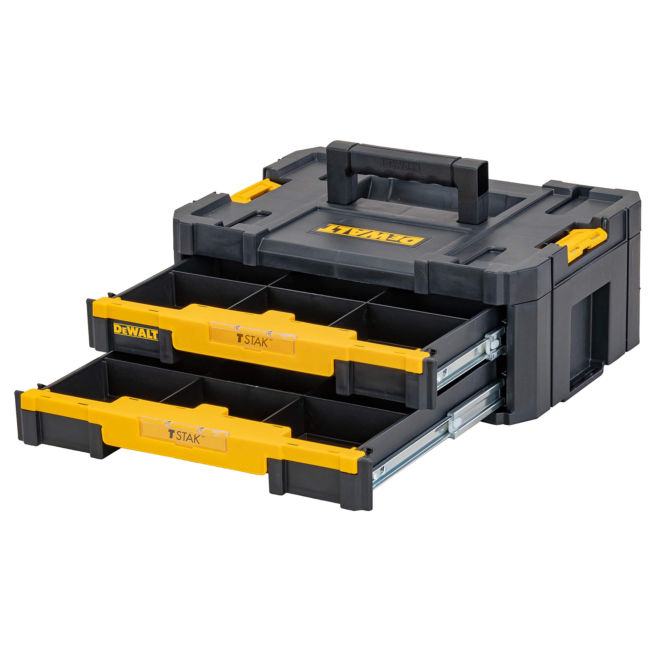 DeWalt DWST1-70706 T-Stak IV Tool Storage Box with 2 Shallow Drawers, Yellow & Black (7.01