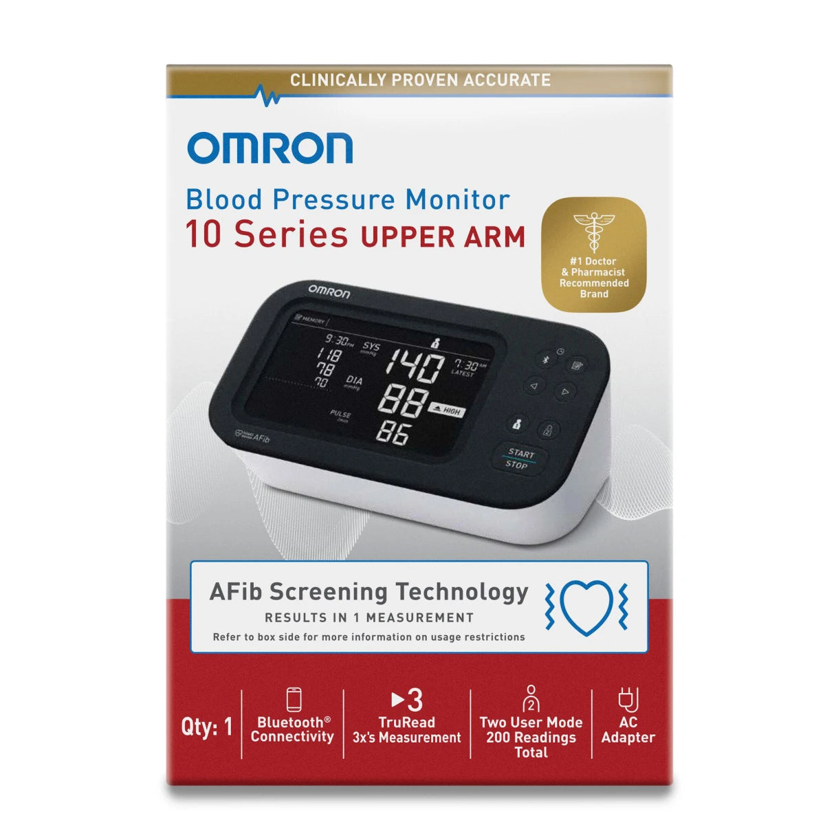 Omron BP7465 10 Series Wireless Upper Arm Blood Pressure Monitor - Accurate Digital BP Cuff for Home Use, Heart Health Tracking & Hypertension Management