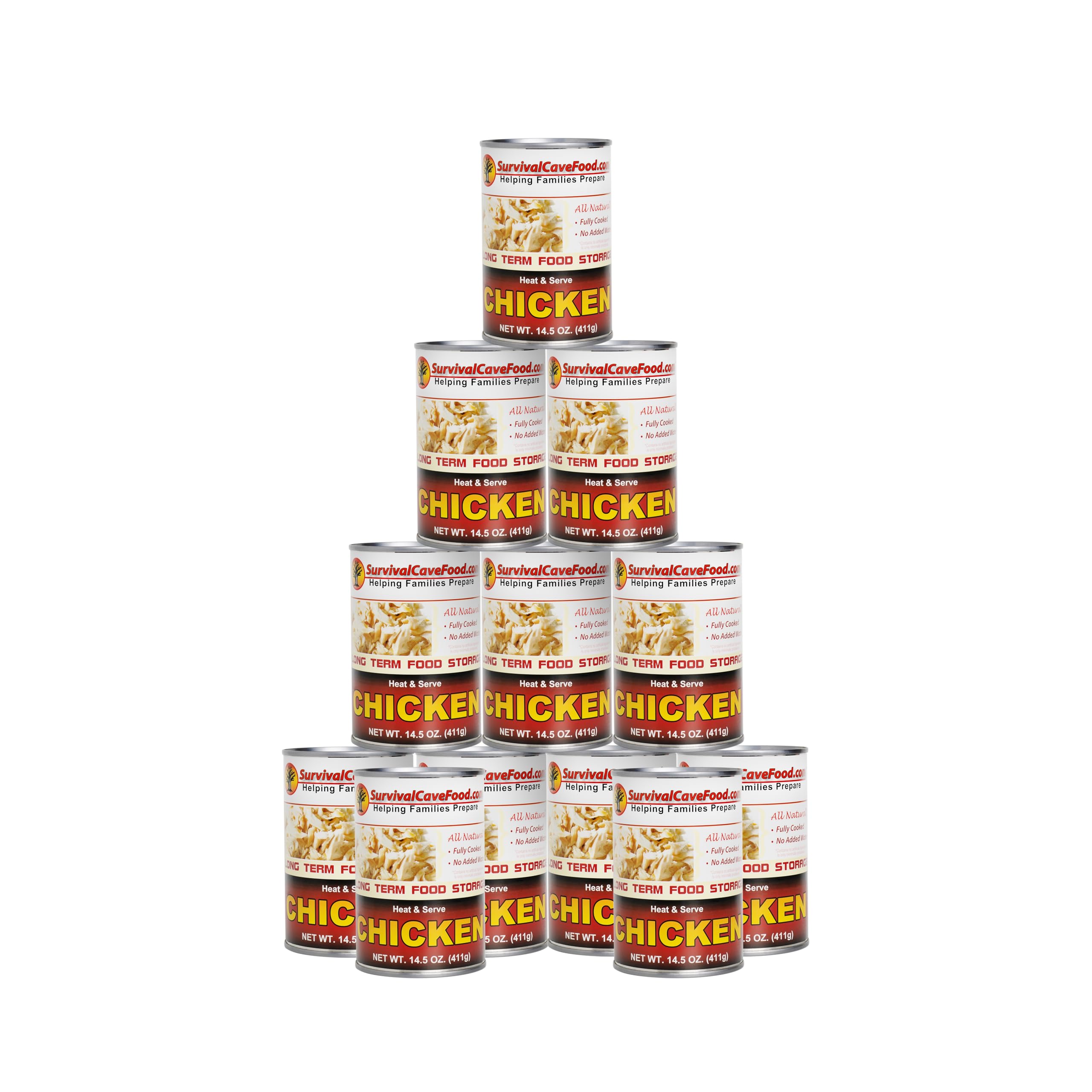 SurvivalCaveFood Canned Chicken - 12 Cans (28oz Each) | Emergency Food Supply, Long Shelf Life, Non-GMO | Perfect for Camping, Prepping & Disaster Preparedness