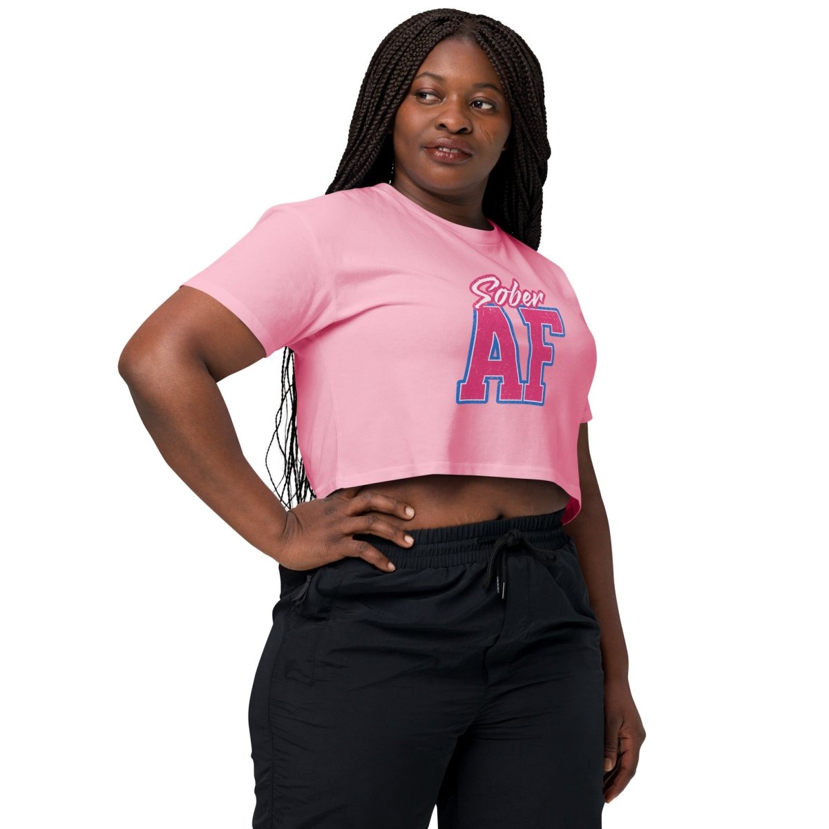 Sober AF Bold Collegiate Crop Top - Trendy College Outfit for Parties, Campus Wear & Casual Style | Perfect for Sorority Events, Girls Night Out & Everyday Fashion