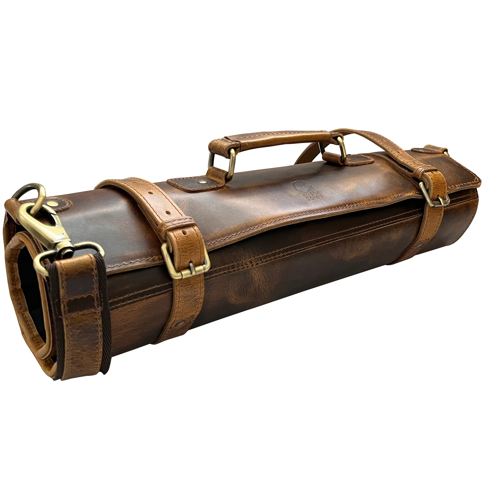 Premium Koch Knife Roll - Professional Chef Knife Bag for Storage & Travel, Durable Tan Brown Leather Case - Perfect for Chefs, Culinary Students & Home Cooks