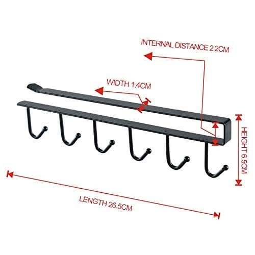 RIVOM 12-Pack Hanging Hook Rack - Space Saving Cabinet Organizer for Kitchen, Bathroom & Closet - Perfect for Mugs, Towels, Clothes & Accessories - Durable Storage Solution for Countertops, Tables & Cabinets