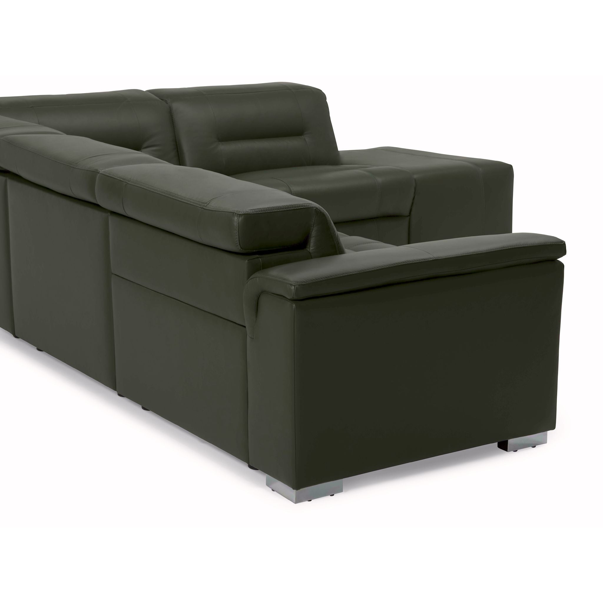 4-Piece Power Reclining Sectional Sofa with USB Ports - Modern L-Shaped Leather Living Room Couch for Home Theater & Family Gatherings