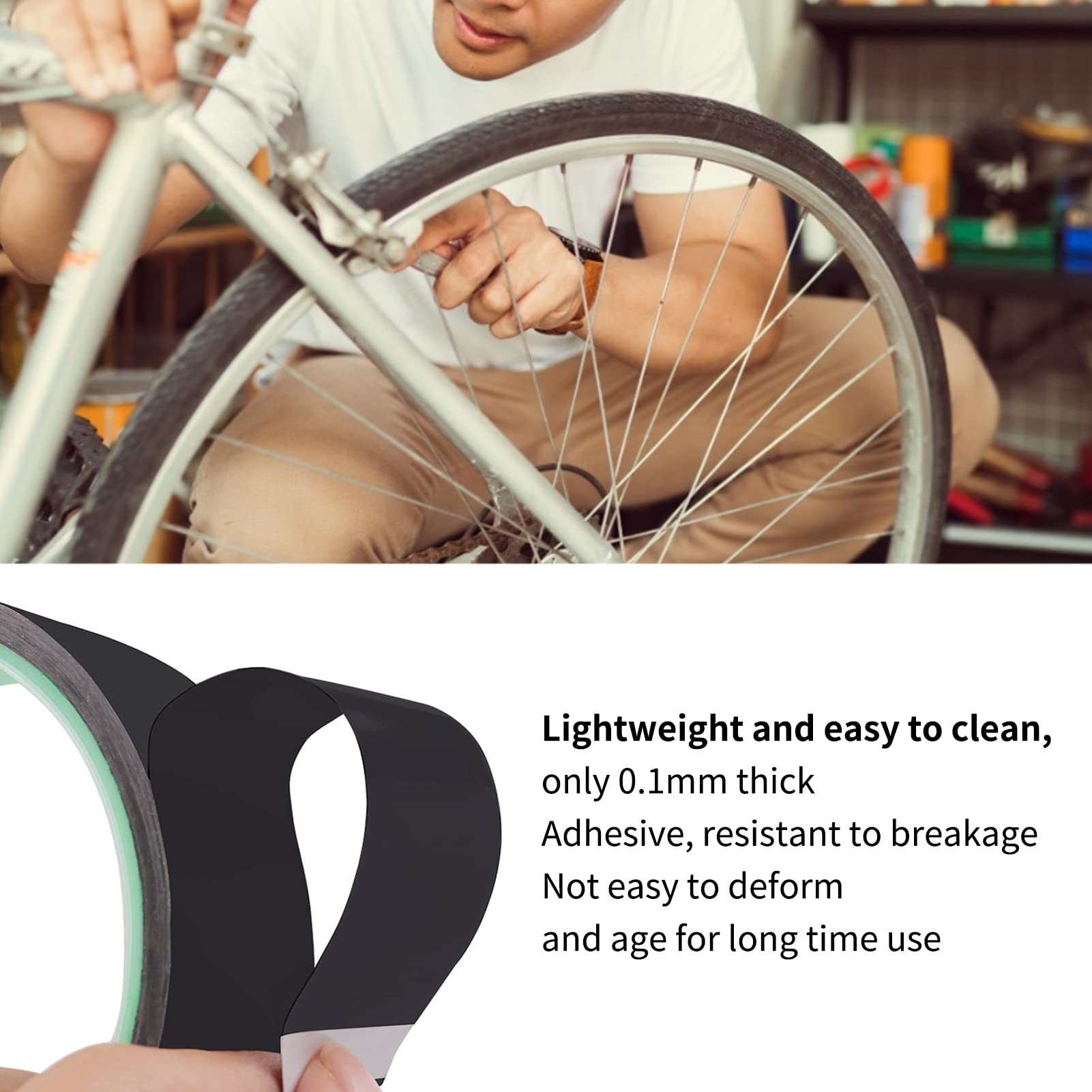 Dilwe 33mm x 10M Tubeless Rim Tape - Lightweight Vacuum Sealing Tire Pad for Mountain & Road Bikes - Perfect for MTB, Gravel & Commuter Cycling Accessories