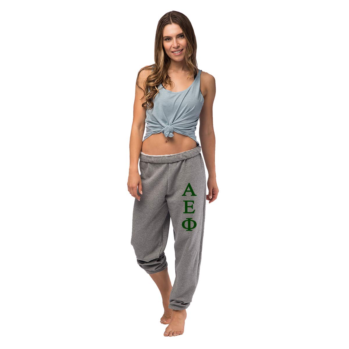 Alpha Epsilon Phi Sorority Letters Oversized Boyfriend Sweatpants - Comfortable Greek Life Loungewear for College, Dorm & Sisterhood Events