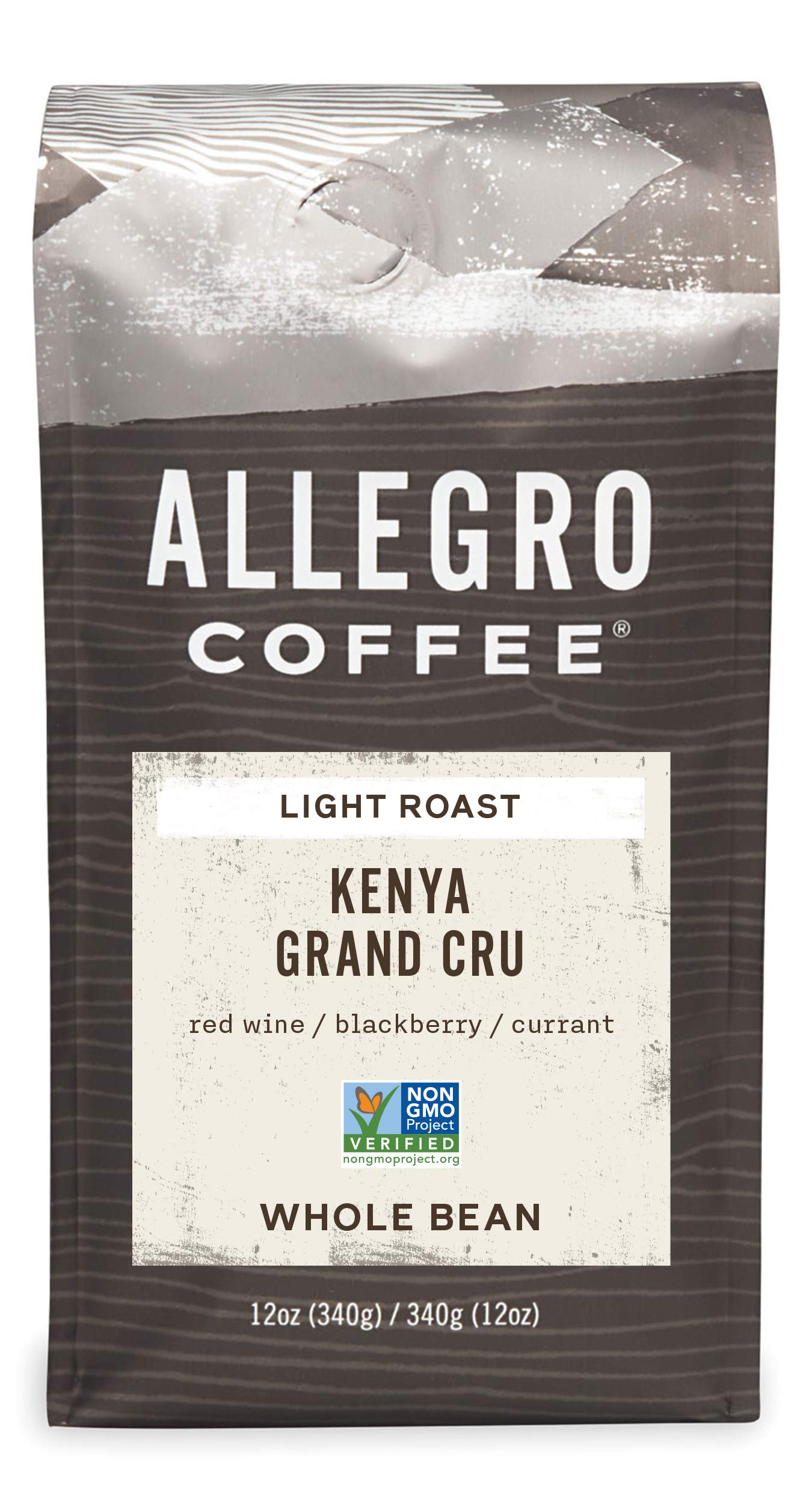 Allegro Coffee Kenya Grand Cru Whole Bean Coffee - 12 oz Bag | Premium African Single Origin Coffee Beans for Espresso, French Press & Drip Brewing | Perfect for Home, Office & Gifts