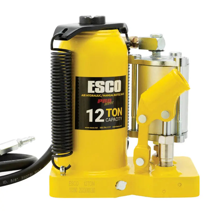ESCO 10380 Pro Series 12 Ton Air Hydraulic Bottle Jack - Heavy Duty Car Lift for Trucks, SUVs & Automotive Repair - Ideal for Garage, Workshop & Roadside Emergencies