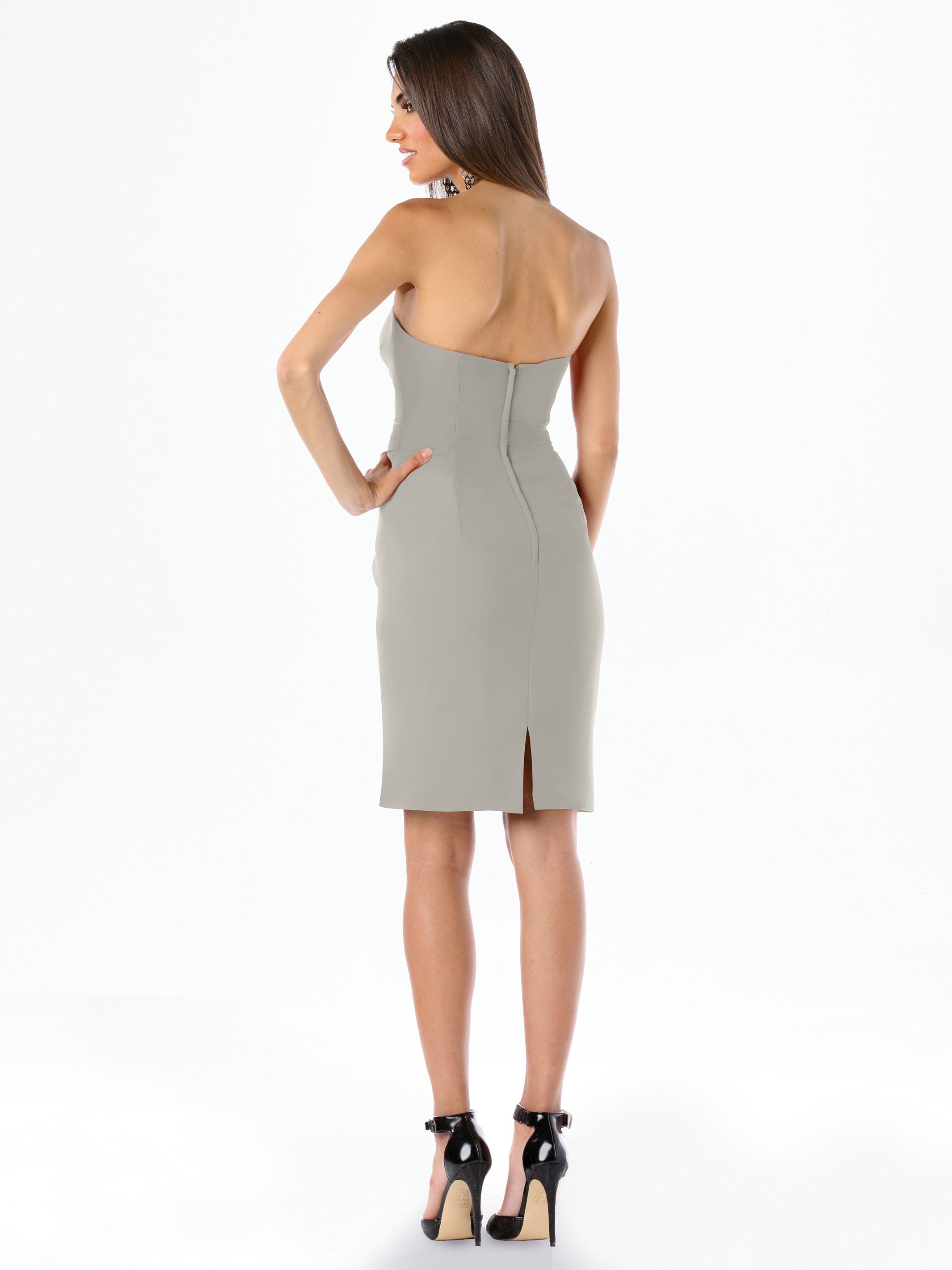 Elegant 80041 Knee-Length Chiffon Bridesmaid Dress with Sweetheart Neckline - Perfect for Weddings, Formal Events & Special Occasions