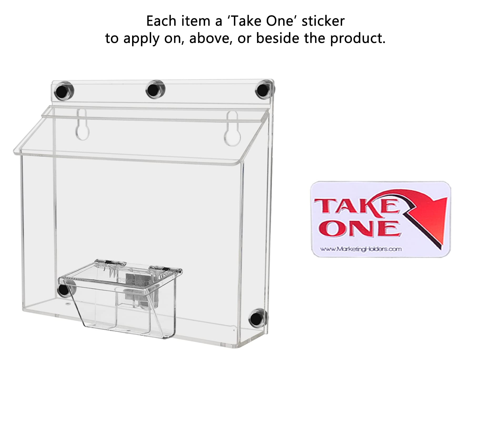 4 Pack Clear Acrylic Magnetic Brochure Holders with Lid - Metal Mount Outdoor Display Box for 9