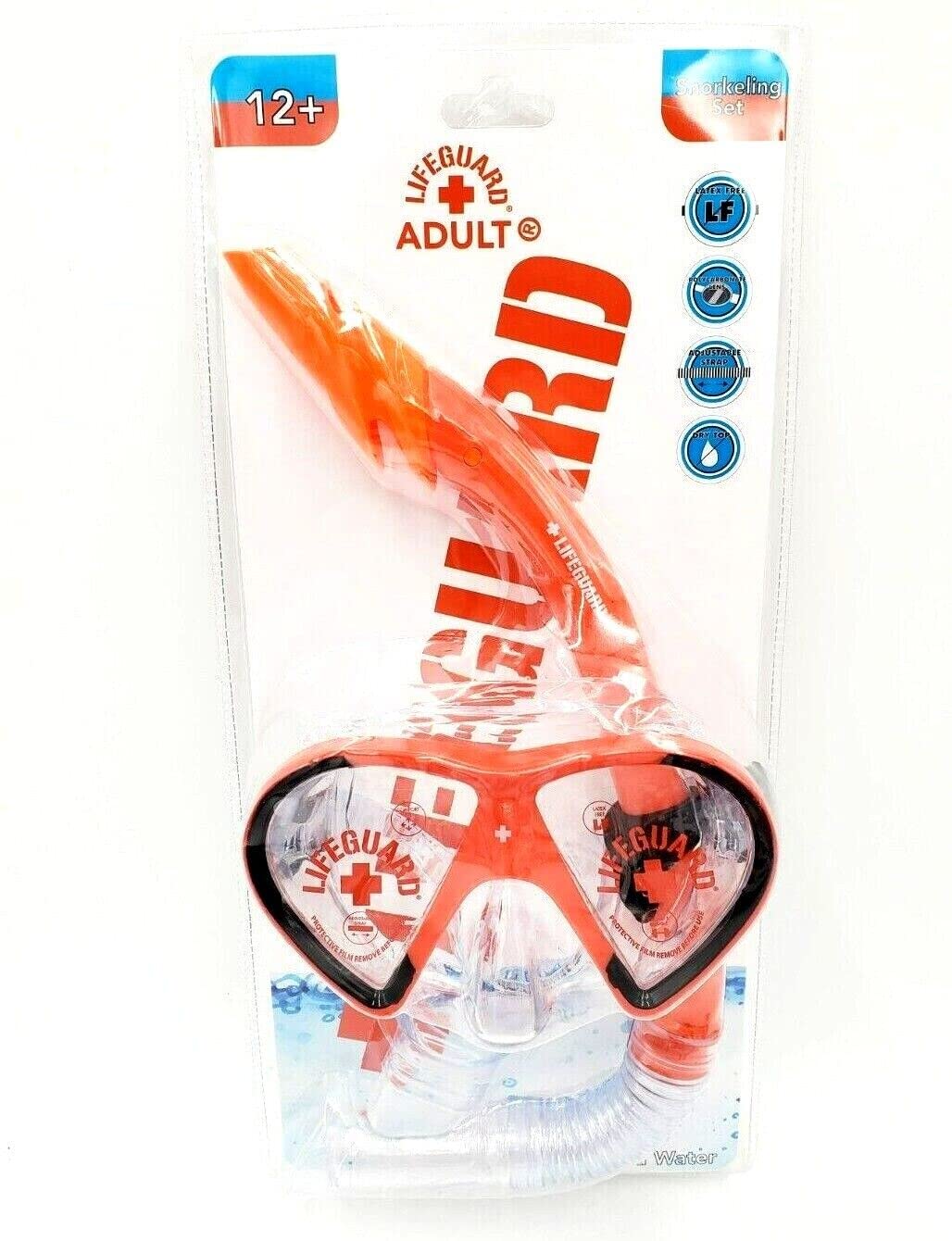 Premium Adult Snorkel Set for Ocean Swimming - Black/Red Snorkeling Gear with Anti-Fog Mask & Dry Top Snorkel - Perfect for Beach Vacations, Pool Training & Tropical Adventures