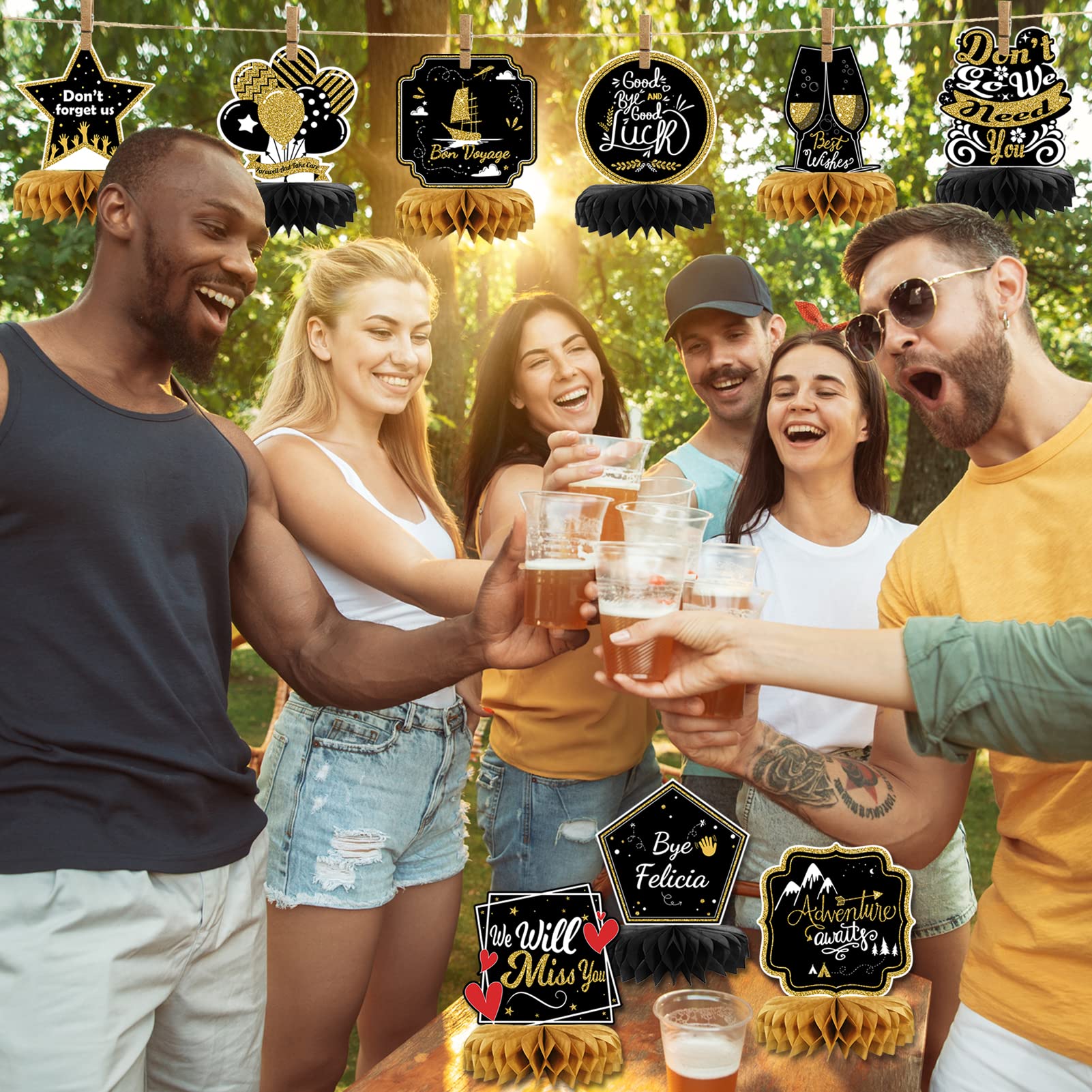 9-Piece We Will Miss You Party Decorations Set - Farewell & Going Away Decor for Coworkers - Perfect for Office Goodbye Parties, Retirement Celebrations & Leaving Gatherings