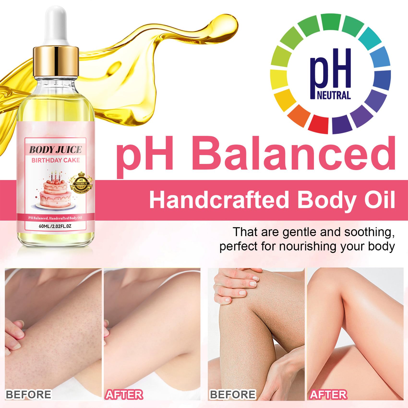 Organic Coconut Cream Pie Body Oil - 60ml Moisturizing & Fragrant Vanilla Cake Scented Oil for Women | Handmade Natural Skincare for Dry Skin, Massage & Aromatherapy | Perfect for Relaxation, Spa & Self-Care Rituals