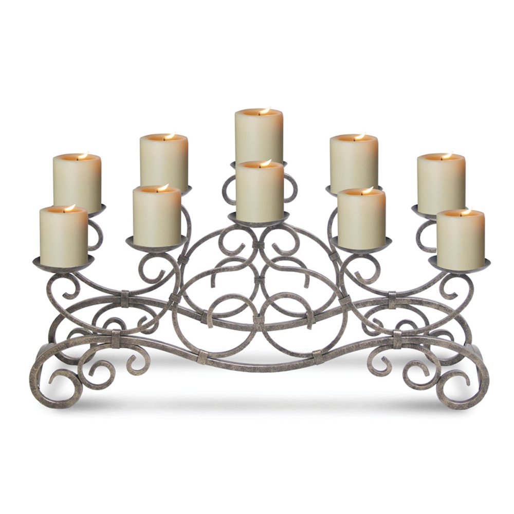 Pilgrim Home and Hearth 17501 Brighton Fireplace Candelabra Candle Holder - Distressed Bronze Finish for Rustic Fireplace Mantel Decor | Perfect for Farmhouse, Cottage & Vintage Home Decor