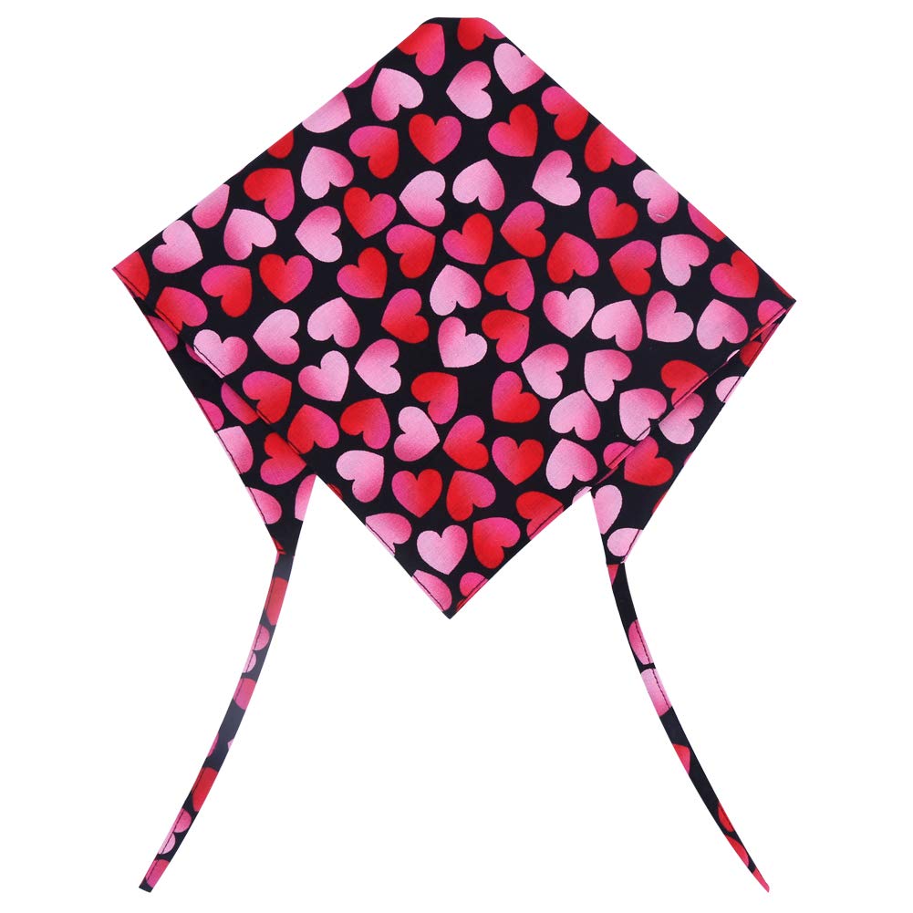 2 Pack Valentine's Day Reversible Dog Bandanas - Triangle Bib Scarf Pet Accessories for Dogs & Cats (Large Size) - Perfect for Valentine's Gifts, Pet Photos & Holiday Celebrations