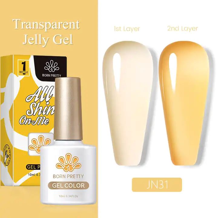 Born Pretty Jelly Nude Gel Polish - Long Lasting Soak Off UV LED Nail Polish for Salon & Home Manicure - Perfect for Weddings, Parties & Everyday Wear