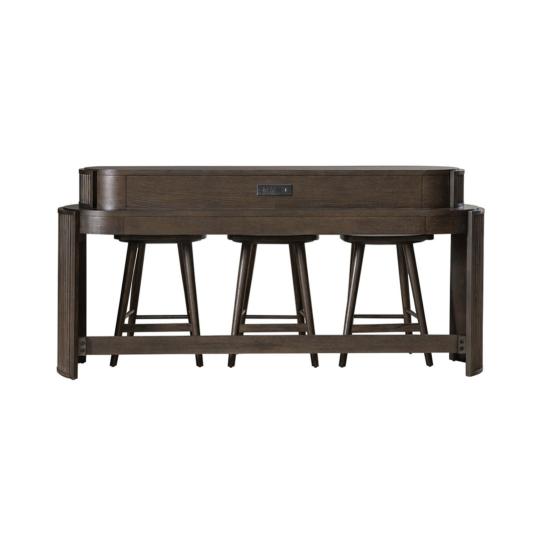 Modern City View Console Table with 2 Stools - Entryway Sofa Table for Small Spaces, Hallway Decor, Living Room Accent Furniture - Perfect for Apartments, Condos & Home Offices