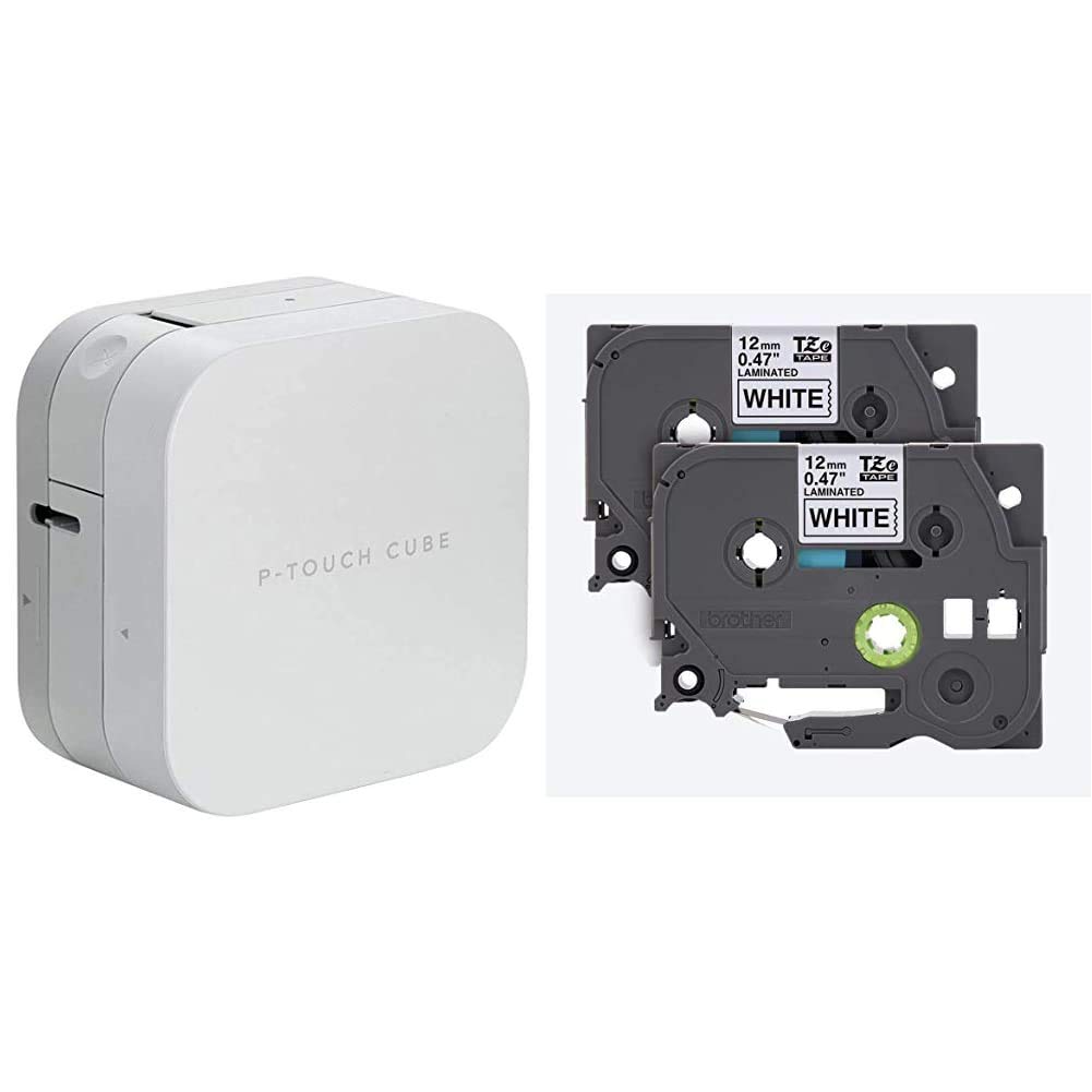 Brother P-Touch Cube Smartphone Label Maker with Bluetooth Wireless Technology - Genuine 1/2