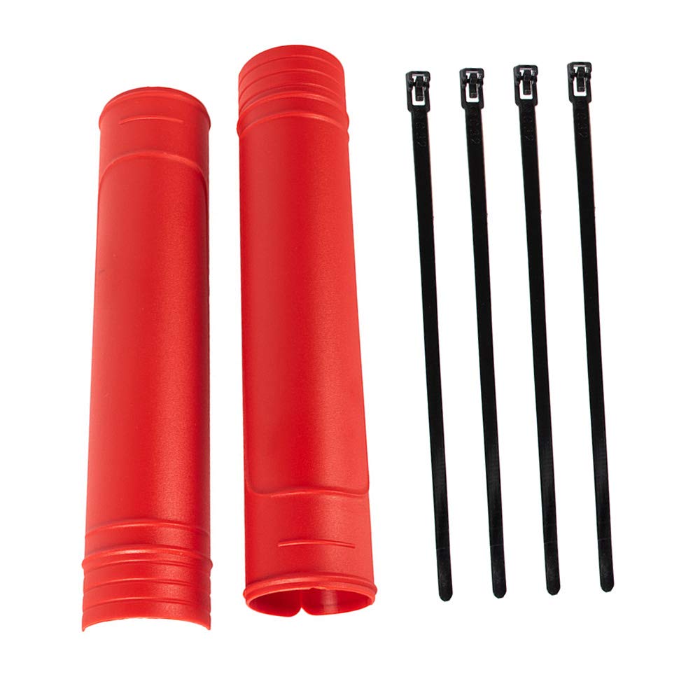 High Impact Resistance Motorcycle Upper Fork Guards - Durable Plastic Wraps for Dirt Bikes (Yamaha, Kawasaki, Husqvarna) - Red | Off-Road Protection & Enhanced Bike Safety