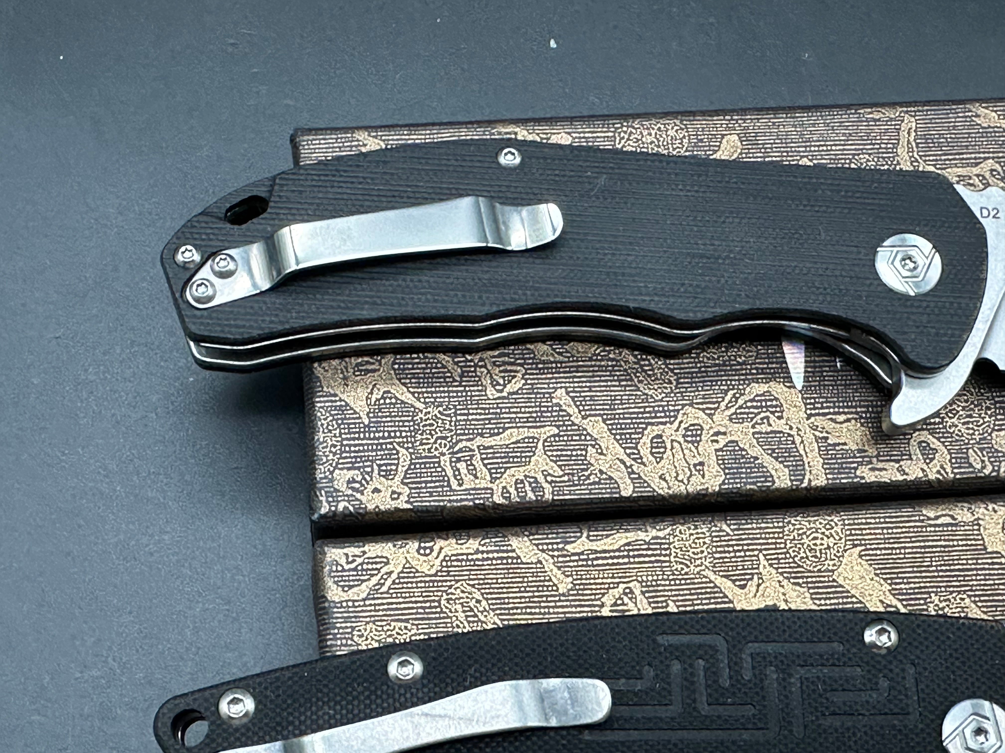 CH 3504 BLK & CH Toucans Black G10 Folding Pocket Knife - EDC, Outdoor Camping, Hiking Survival Tool