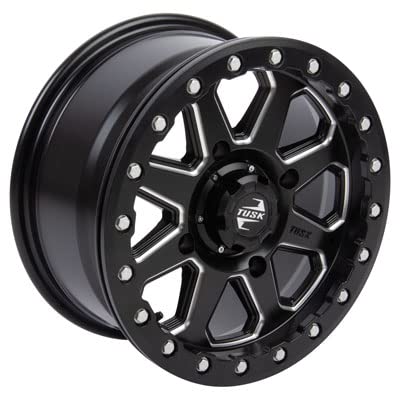14x7 Tusk Uinta Beadlock Wheel 5.0+2.0 Milled Black for TRACKER SVX 1000 2020 - Off-Road Adventure