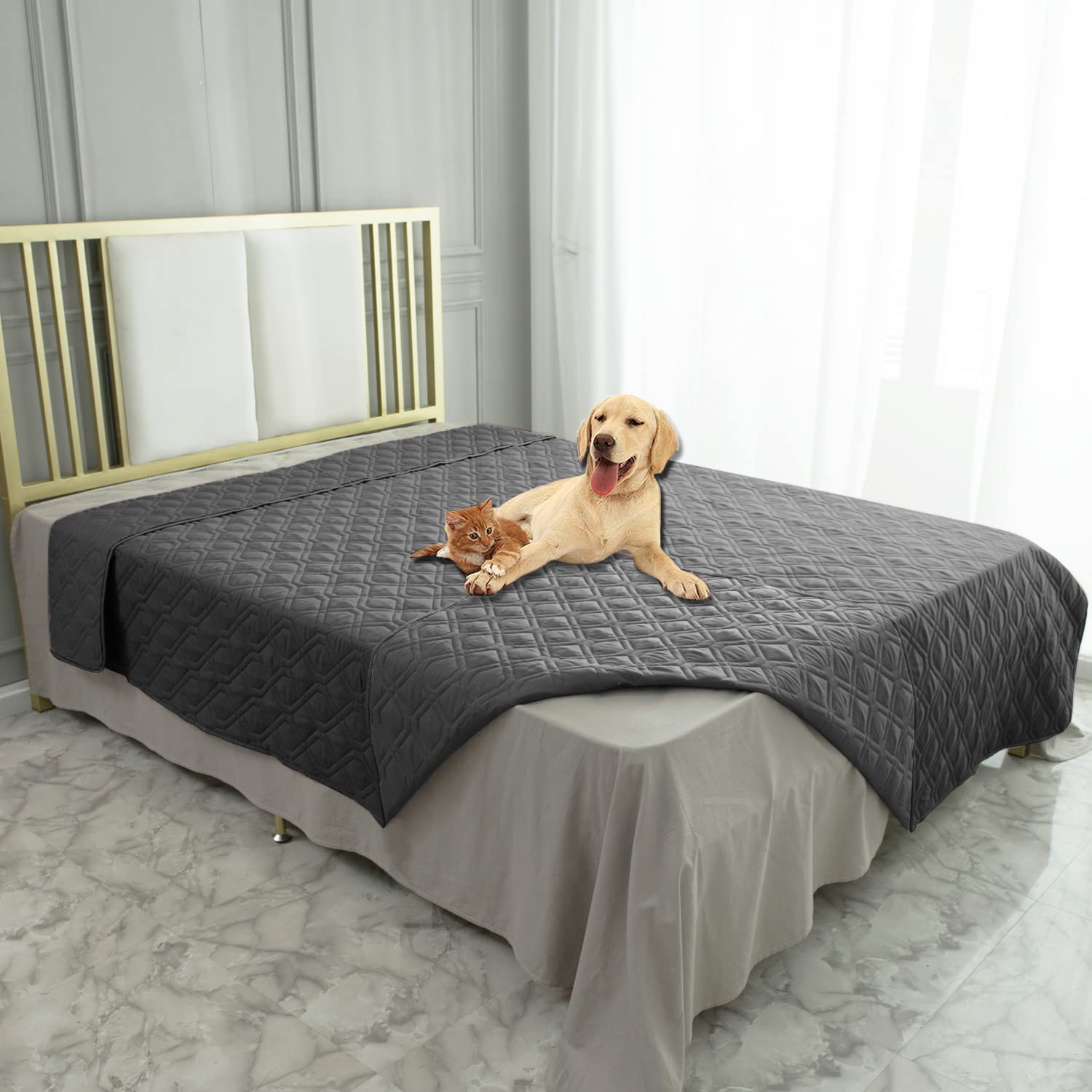 Ameritex Waterproof Reversible Dog Blanket - Soft Pet Bed Cover for Dogs & Cats, Protects Furniture, Couch & Sofa - Perfect for Indoor Use, Travel & Outdoor Adventures