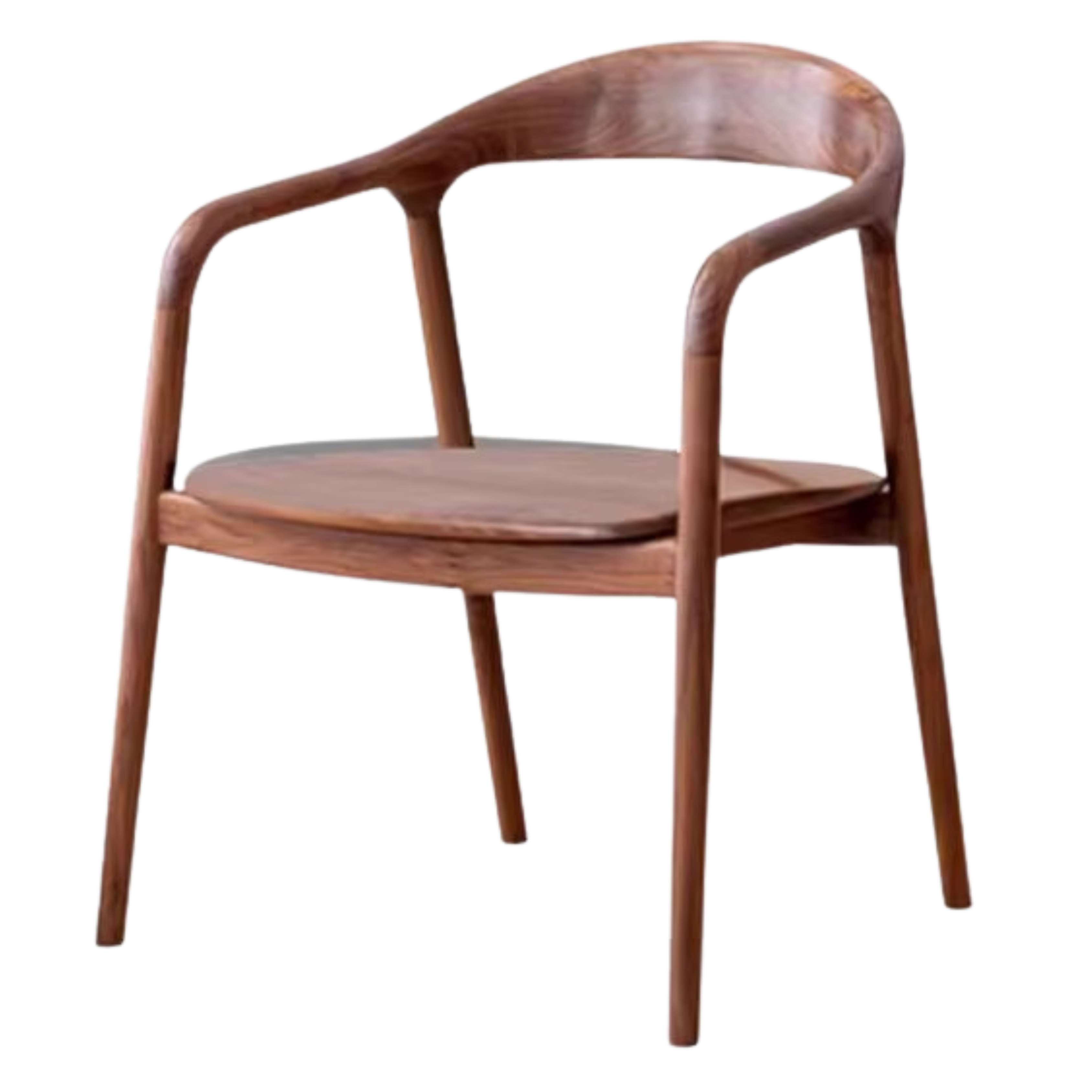 Premium Black Walnut & Ash Solid Wood Dining Chair with Genuine Cowhide Upholstery and Horn Accents - Elegant Farmhouse Style Seating for Dining Room, Kitchen, or Office