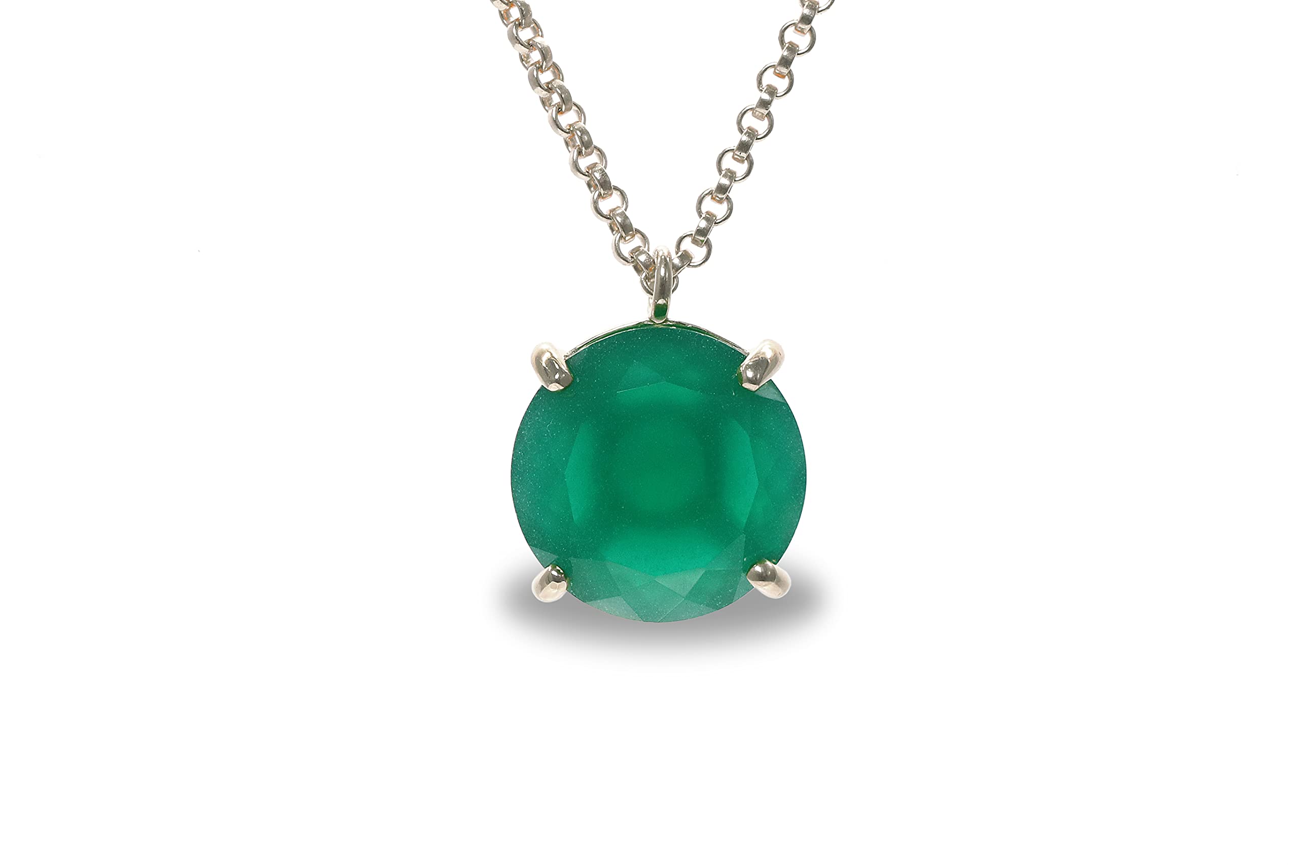 Handmade Green Onyx Statement Necklace for Women - Customizable Pendant Jewelry for Bridal, Wedding, Anniversary & Mother's Day Gifts | Birthstone Necklace for Special Occasions & Everyday Elegance