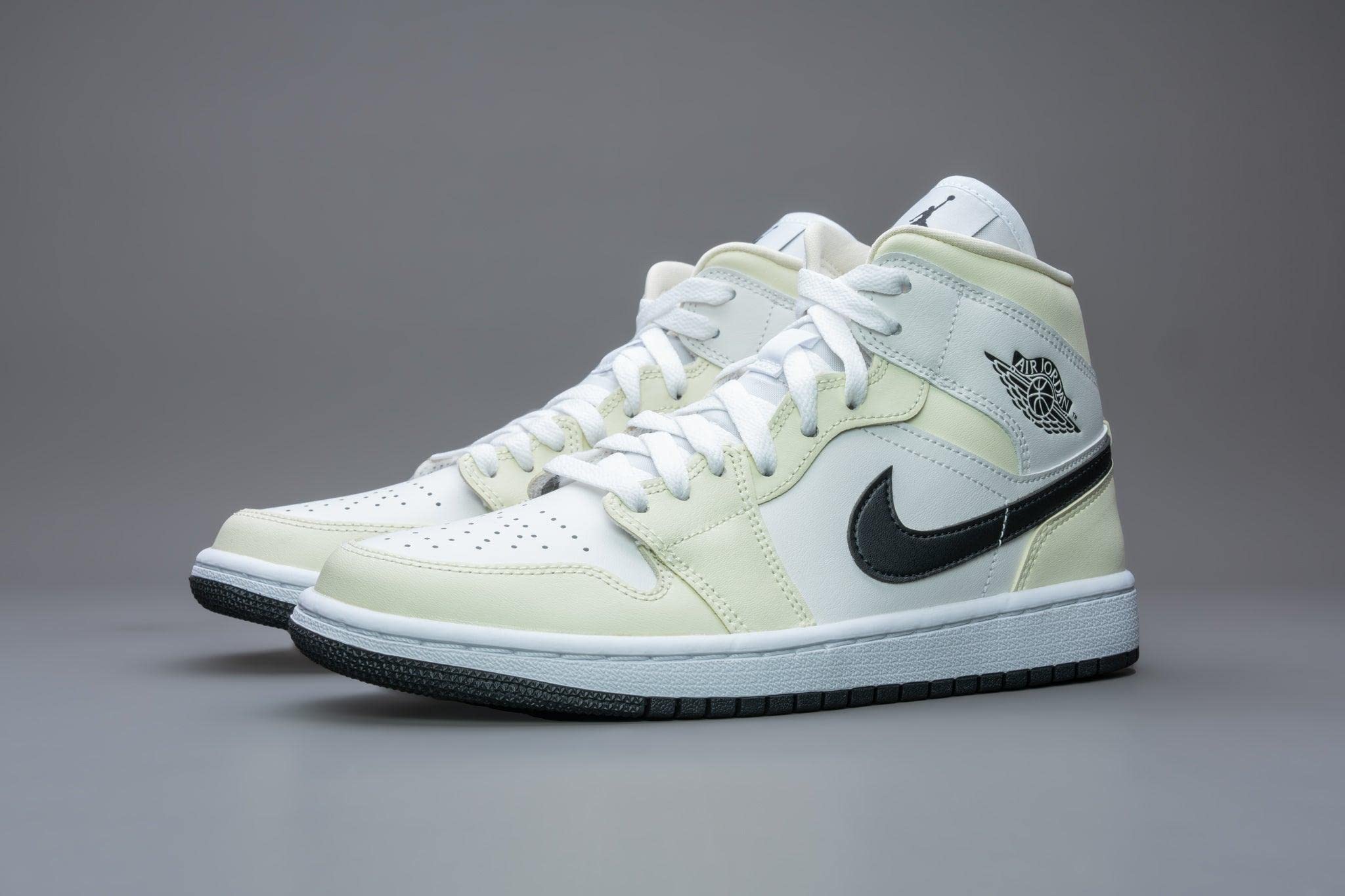 Nike Jordan Air 1 Mid Women's Shoes BQ6472-121 - Size 9.5W Coconut Milk White - Casual Sneakers for Streetwear & Basketball Fashion