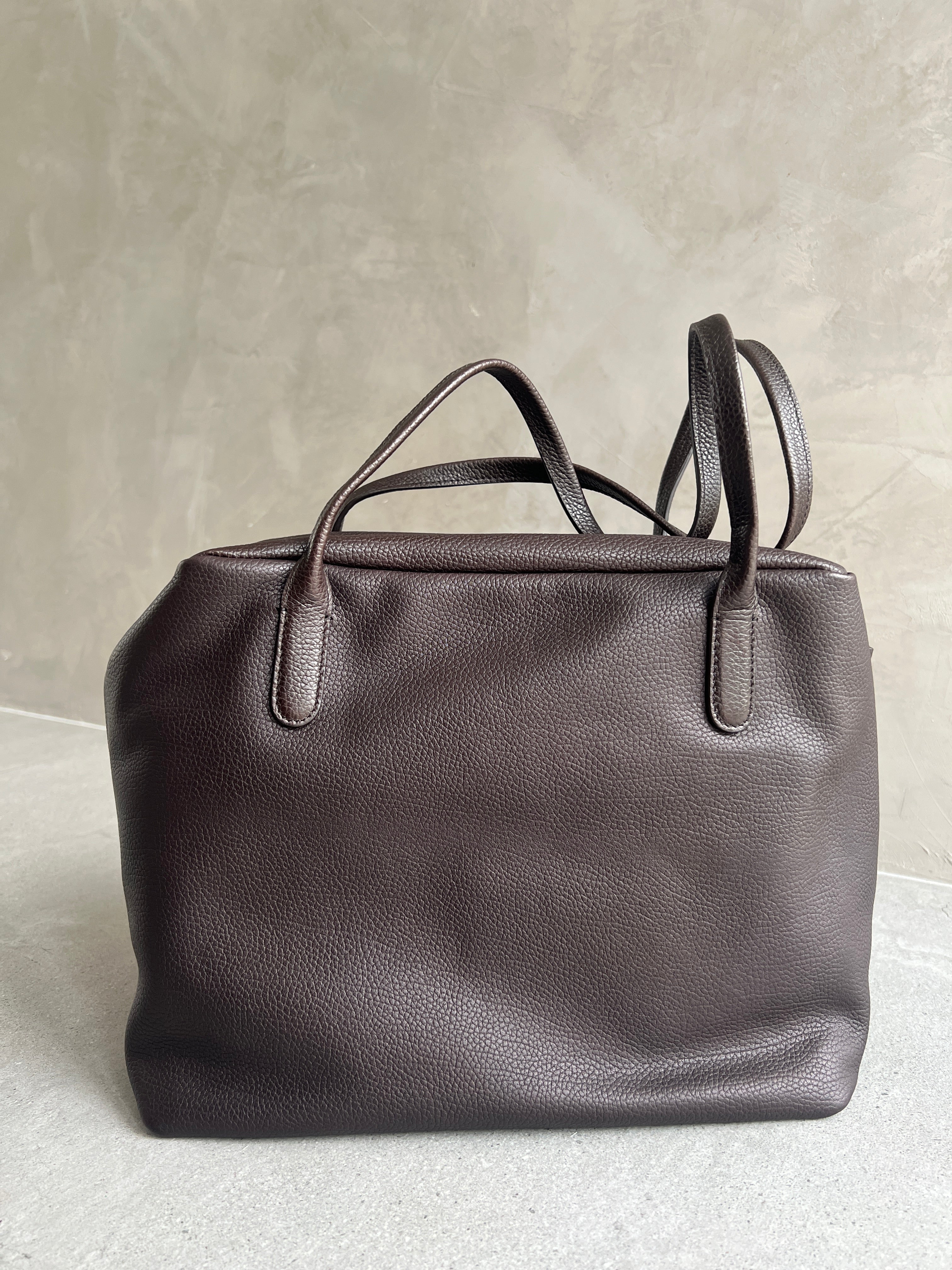 Henri Brunette Leather Handbag - Premium Grain Leather Women's Purse for Work, Travel & Everyday Use