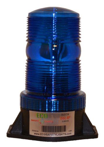 B1LHPF BLUE 12V DC 7.5W LED 5D Flashing Beacon Light - Strobe Warning Light for Forklifts, Emergency Vehicles, Construction Sites, and Hazard Zones