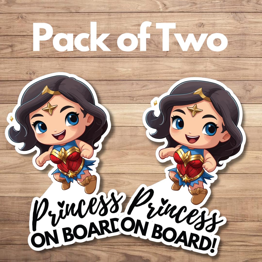 Baby on Board Car Stickers - Pack of 2 Adorable Princess Design for Child Safety | Perfect for Family Vehicles, School Pickups & Road Trips