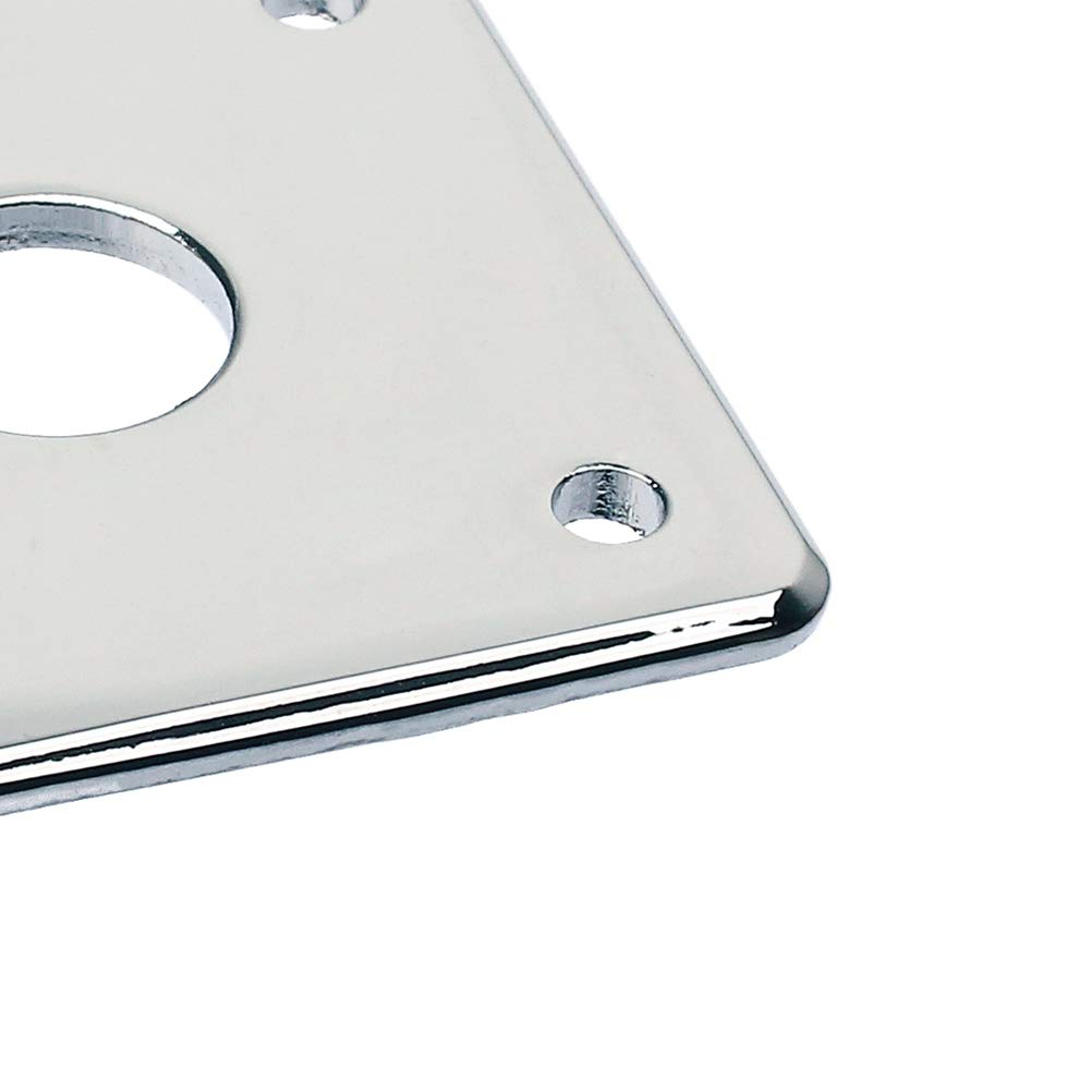 Electric Guitar Input Jack Plate - Metal Guitar Plug & Jack Replacement Part with Quartet Screw - Perfect for DIY Guitar Repairs & Upgrades