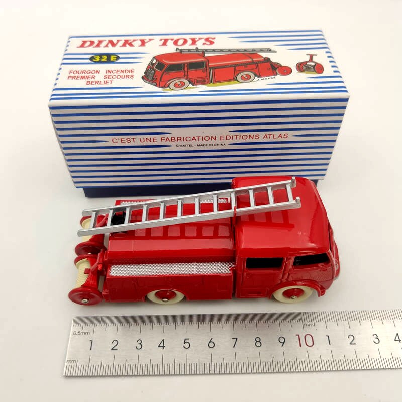 Atlas Dinky Toys 32E Berliet Fire Truck & First Aid Diecast Model Car - Vintage Collectible Vehicle for Adults & Kids - Perfect for Display, Gifts & Toy Car Collections