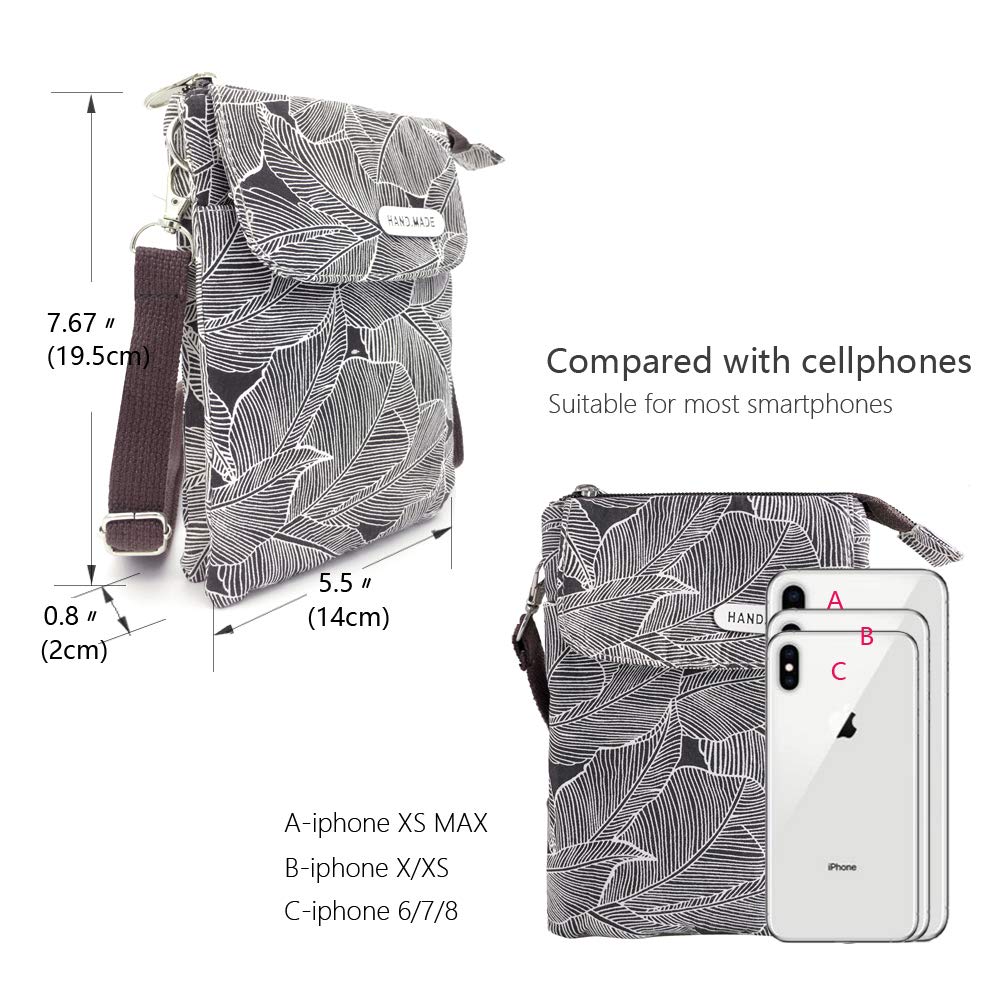 Stylish Canvas Crossbody Phone Purse Wallet for Women & Teen Girls - Roomy & Lightweight with Adjustable Shoulder Strap - Perfect for Travel, Shopping & Everyday Use