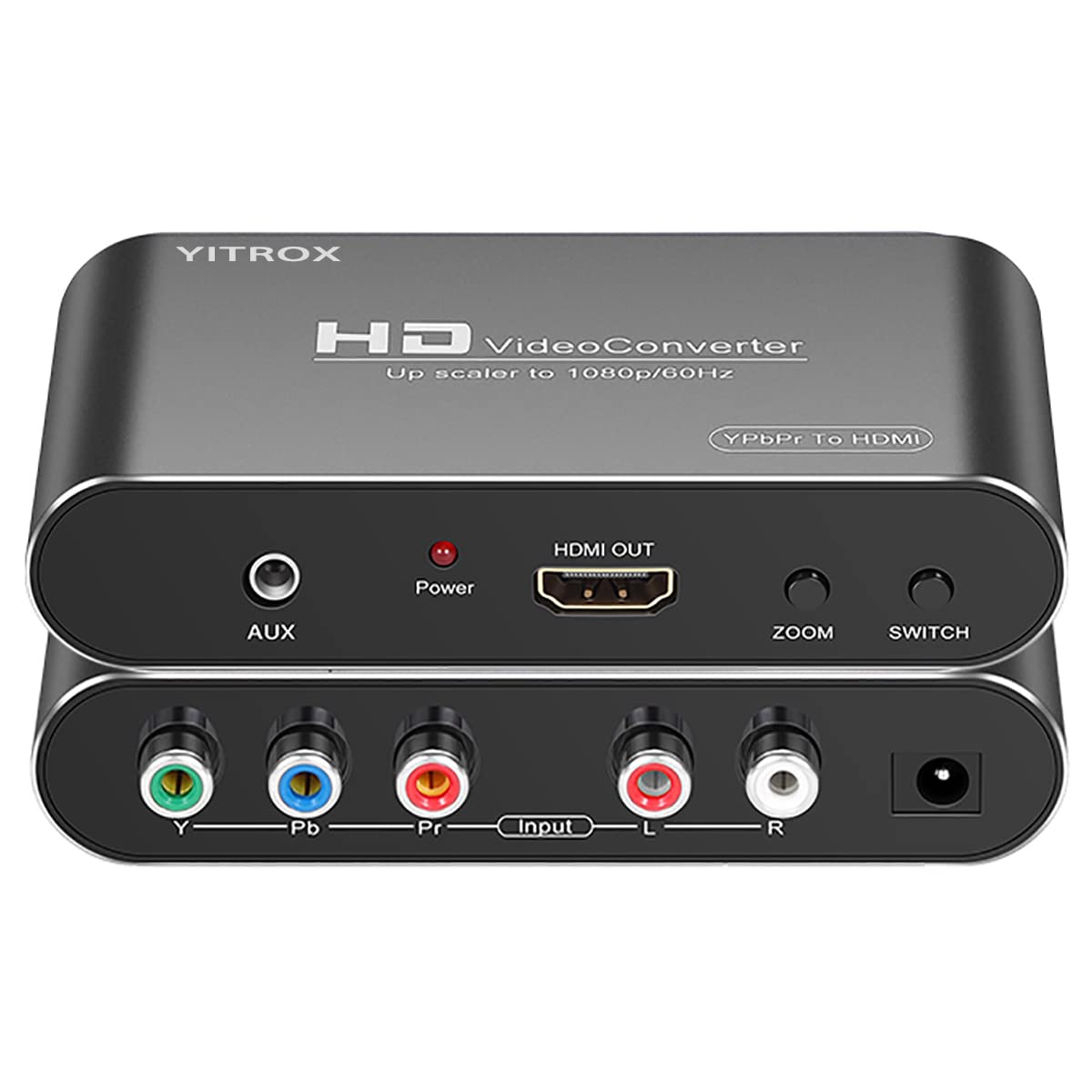 YPbPr to HDMI Converter Upscaler - 1080P Component to HDMI Adapter for Wii, PS2, PS3, Xbox 360, Blu-ray & DVD Players - Enhance Gaming & Movie Experience on Modern TVs