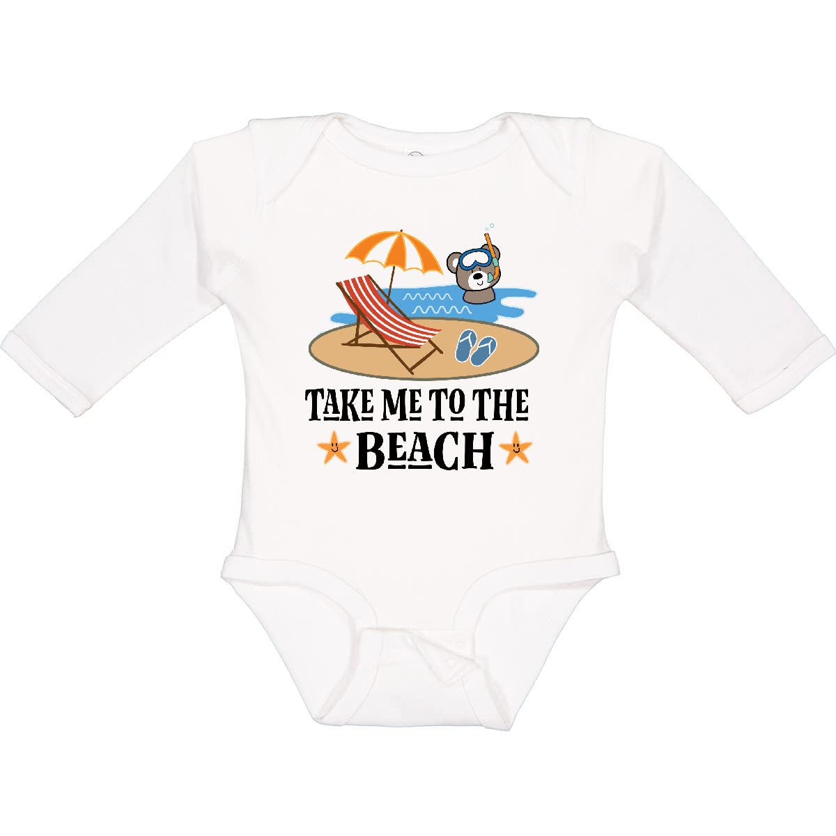 Inktastic Beach Vacation Florida California Long Sleeve Creeper - Soft & Comfortable Baby Bodysuit for Boys & Girls - Perfect for Beach Trips, Family Vacations & Summer Outings
