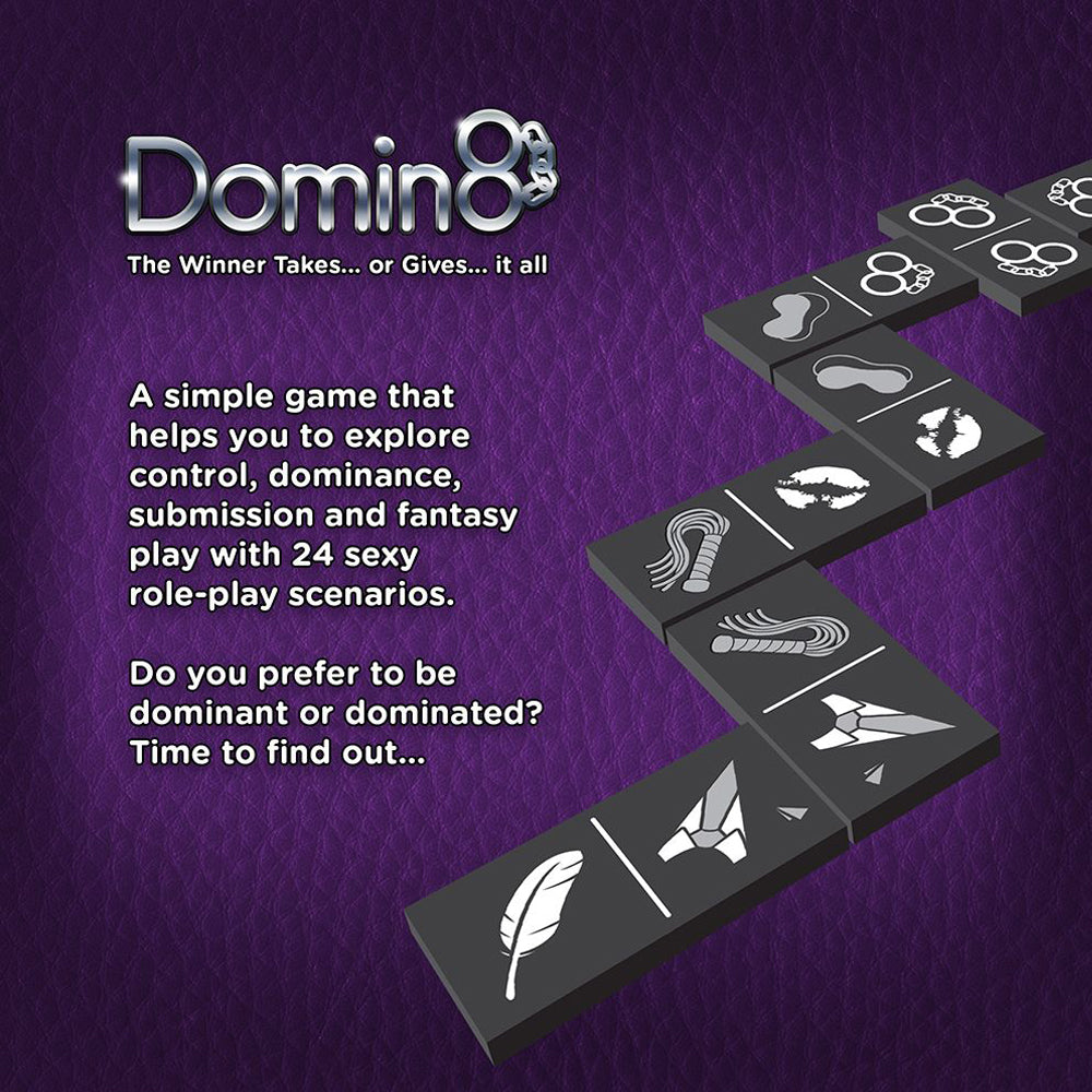 Domin8 BDSM Roleplay Dominoes - Adult Board Game for Couples | Kinky Sex Game for Bedroom Fun & BDSM Lovers | Perfect for Date Nights & Spicing Up Relationships