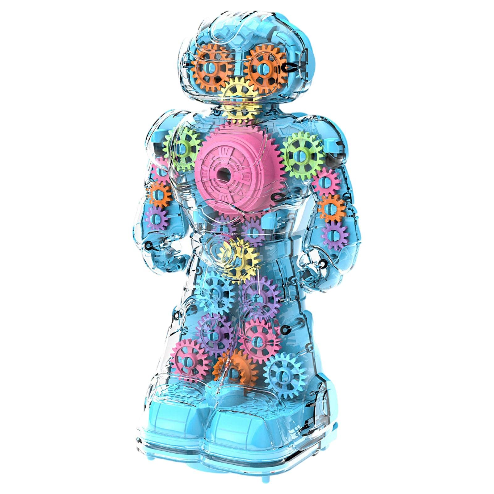 Colcolo STEM Robot Toy with Transparent Gears & Universal Wheels - Electric Building Kit for Kids, Boys & Girls (Blue) | Educational Science Toy for Classroom & Home Learning