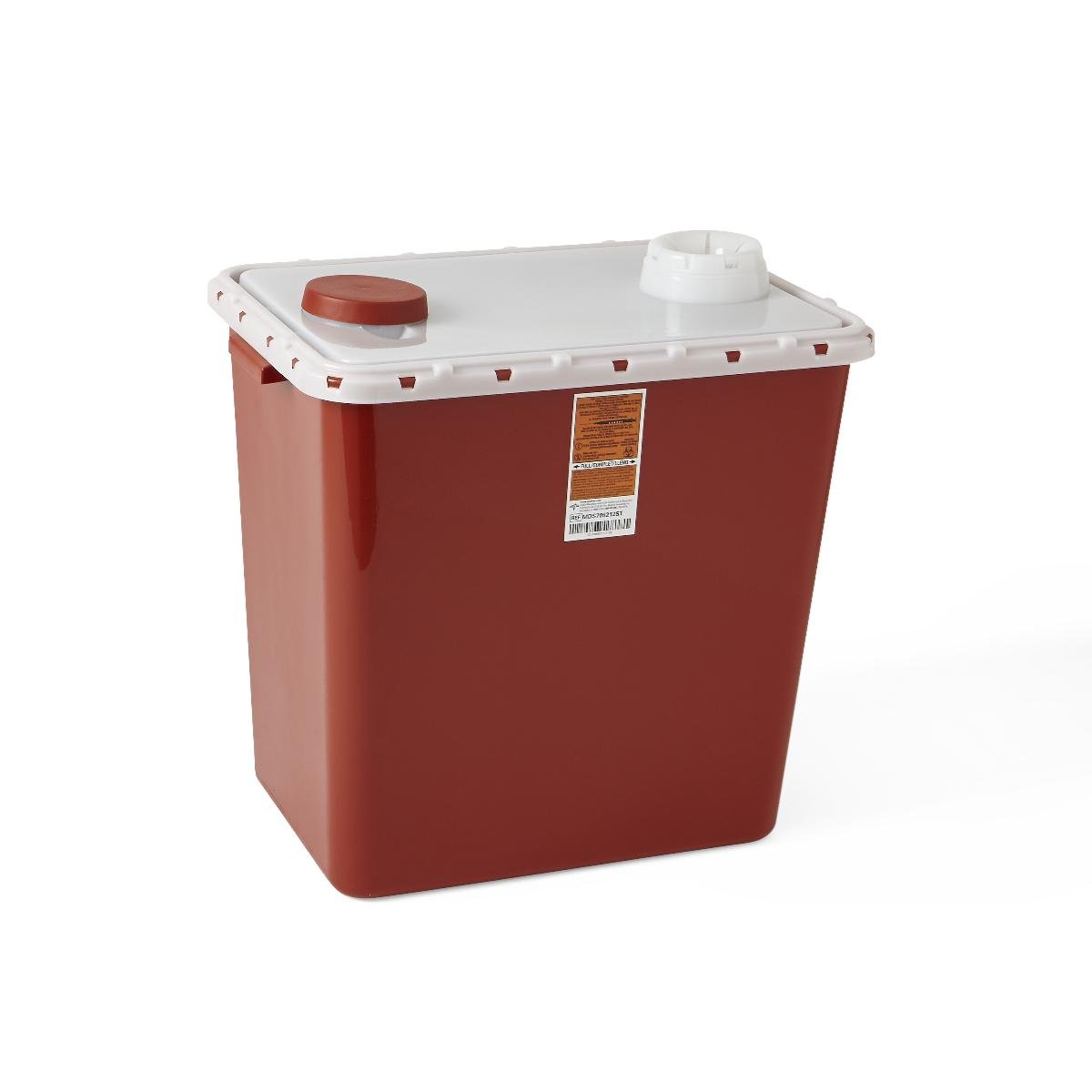 Medline 12 Gallon Large Biohazard Containers with Star Lid - Red, Durable & Secure Medical Waste Disposal - Pack of 10 - Ideal for Hospitals, Clinics & Laboratories