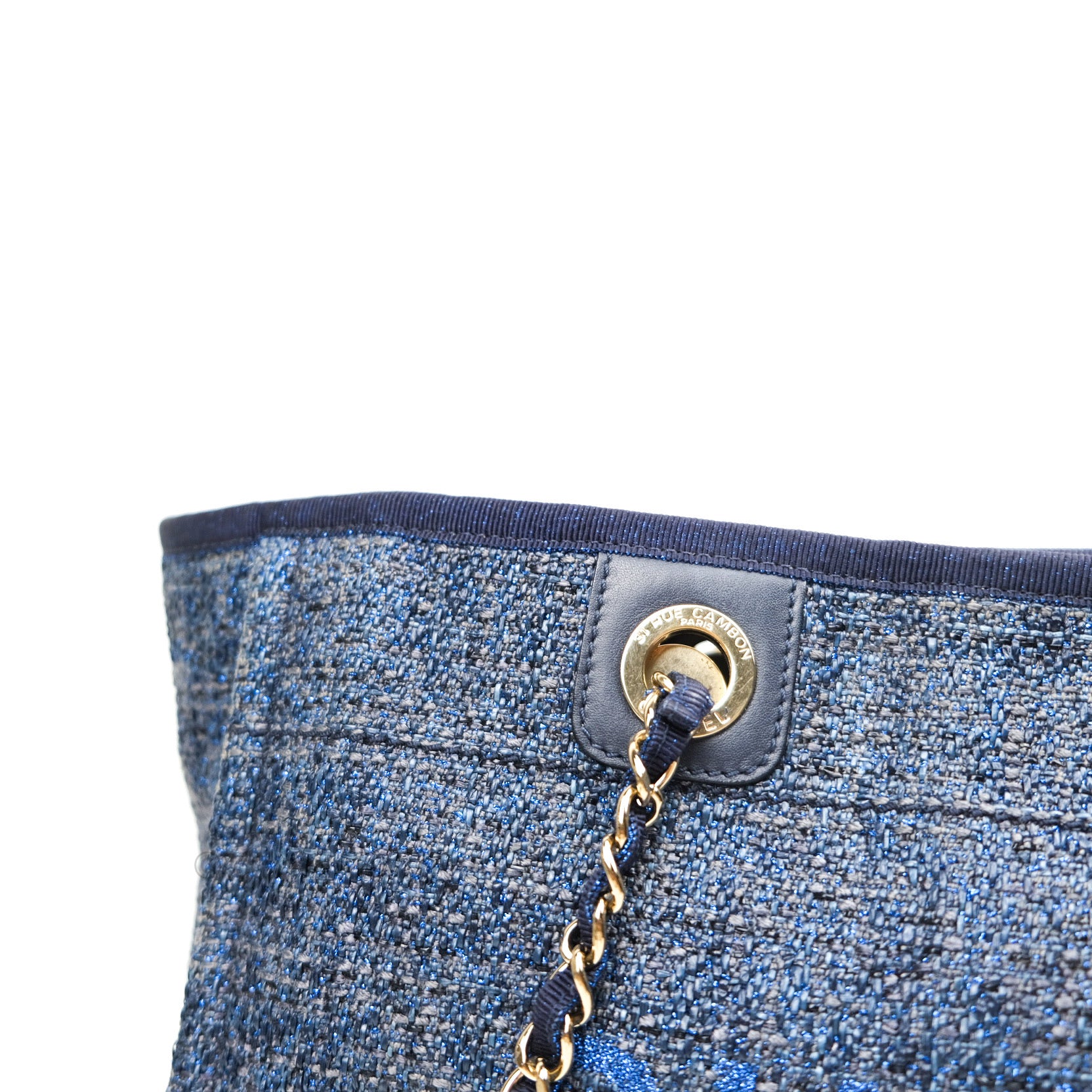 Chanel Navy Blue Canvas Deauville Medium Tote Bag - Luxury Designer Handbag for Women, Perfect for Work, Travel & Everyday Use