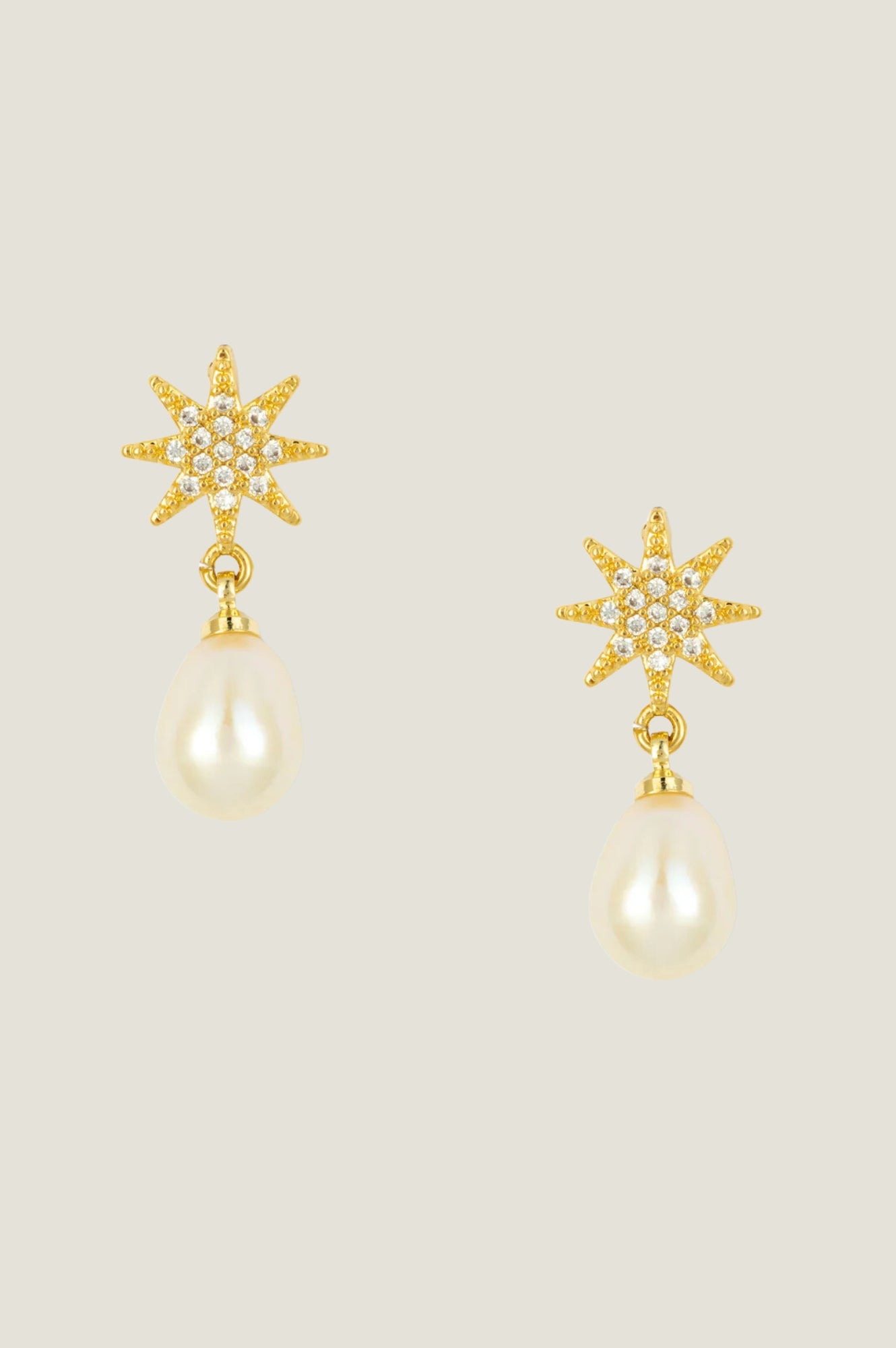 Misha Pearl and Gold Earrings for Women - Elegant Dangle Drop Earrings for Party, Wedding, and Everyday Wear