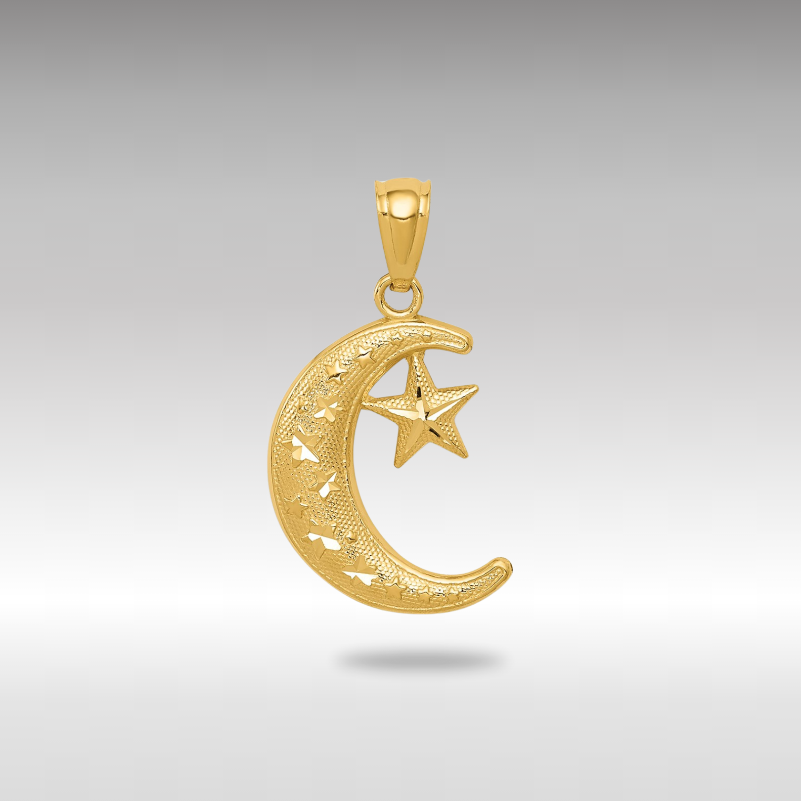 14K Gold Moon and Stars Pendant Necklace - Elegant Celestial Jewelry for Women (Model K5305) | Perfect for Gifts, Date Nights & Special Occasions
