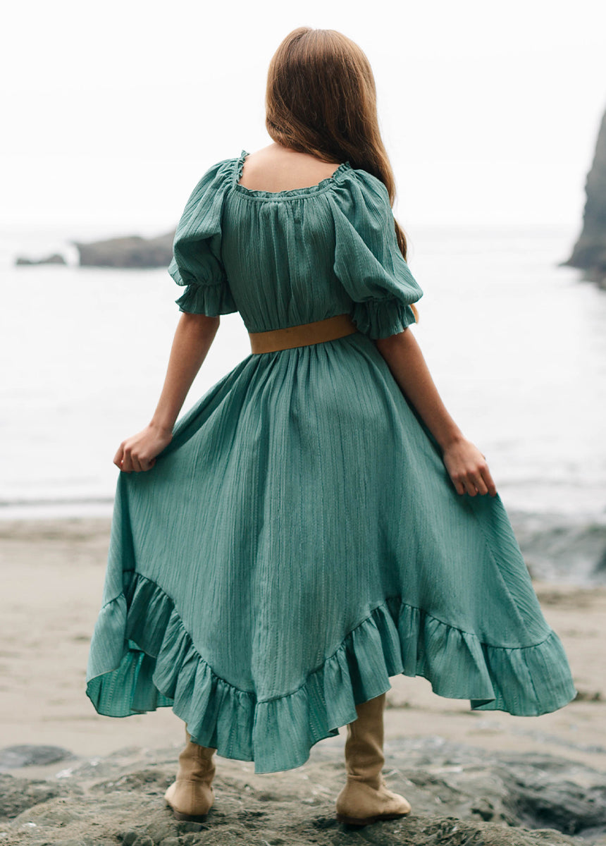 Gwenola Women's Flowy Maxi Dress in Ocean Green - Perfect for Beach Vacations, Summer Parties & Casual Outings