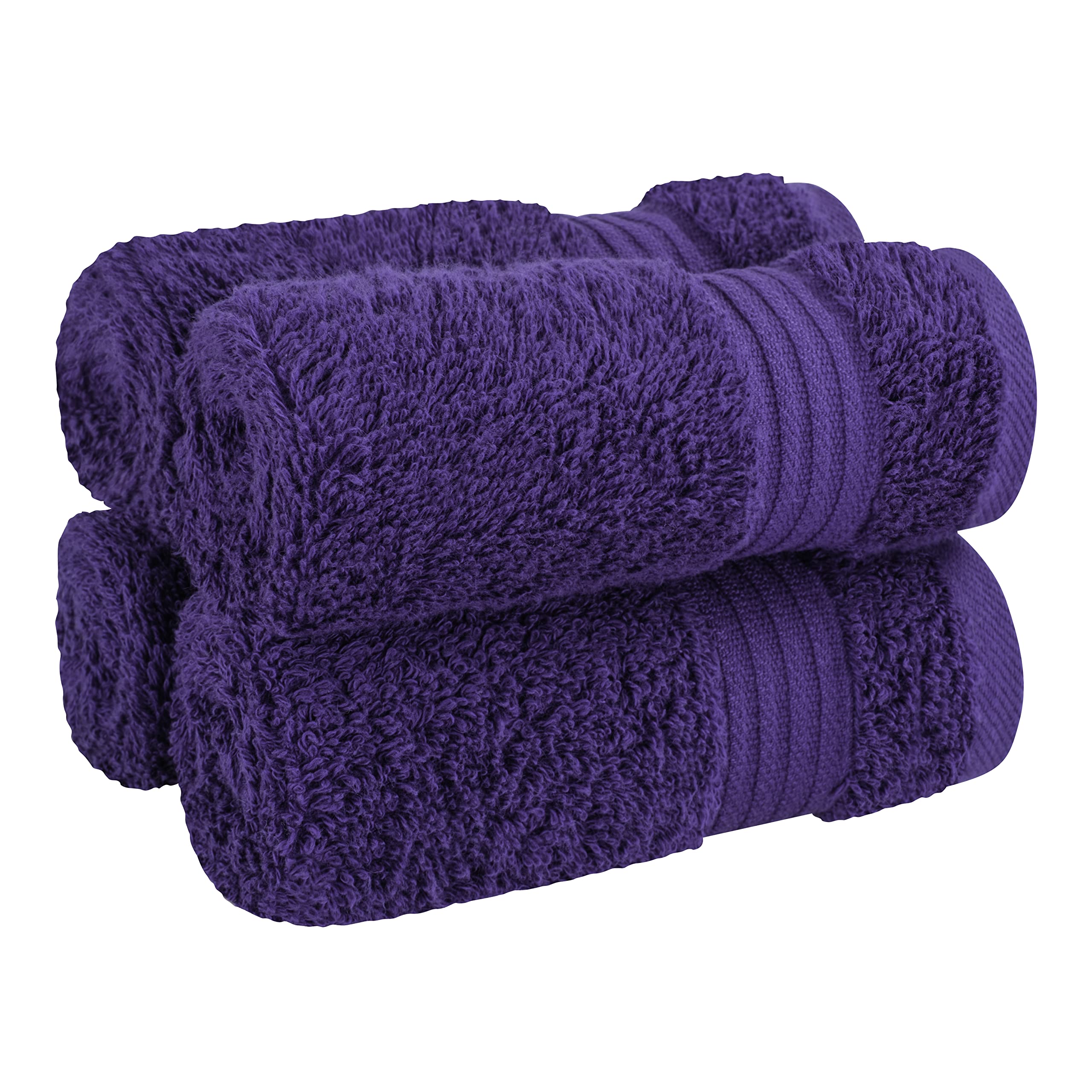 100% Cotton Turkish Washcloths - 4 Pack Soft Absorbent Face & Hand Towels for Bath & Body - Gentle Exfoliating Wash Rags (Purple) - Perfect for Spa, Baby Care & Sensitive Skin