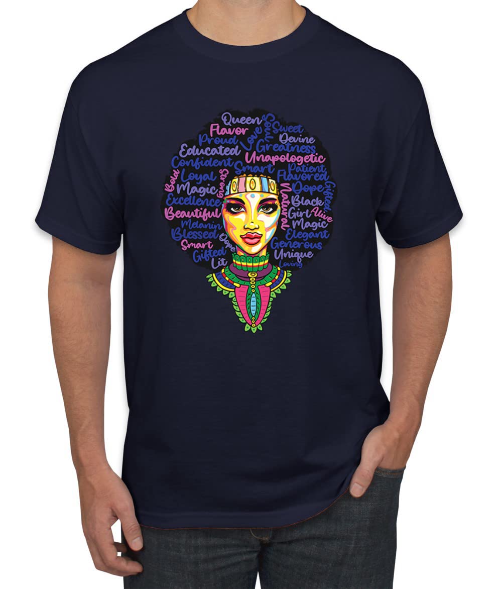 Queen Bee Strong Black Woman Black Pride Men's Graphic T-Shirt - Empowering Afrocentric Tee for Black History Month & Cultural Events