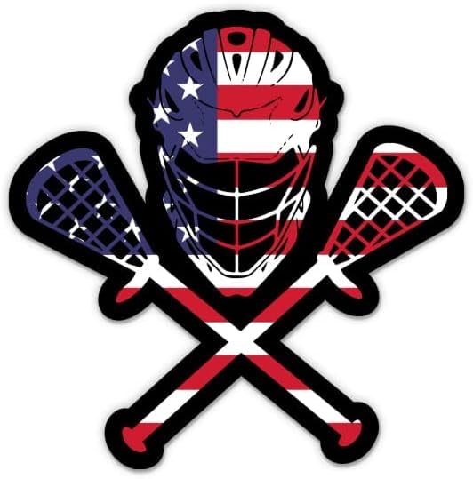 American Flag Lacrosse Sticker - Patriotic USA Decal for Helmets, Cars & Laptops - Show Your Team Spirit & National Pride